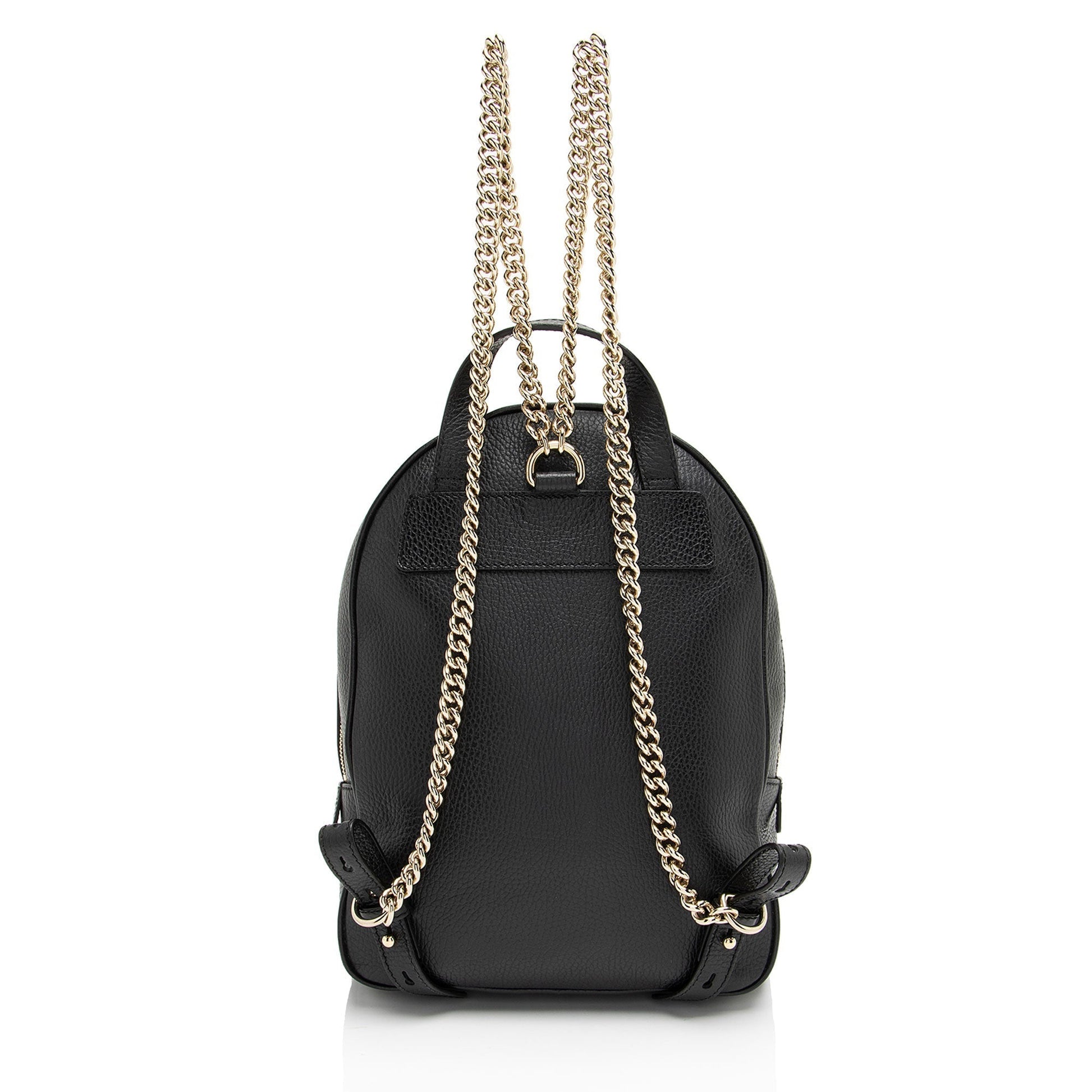 Gucci Soho Backpack Leather Black Chain Shoulder Bag