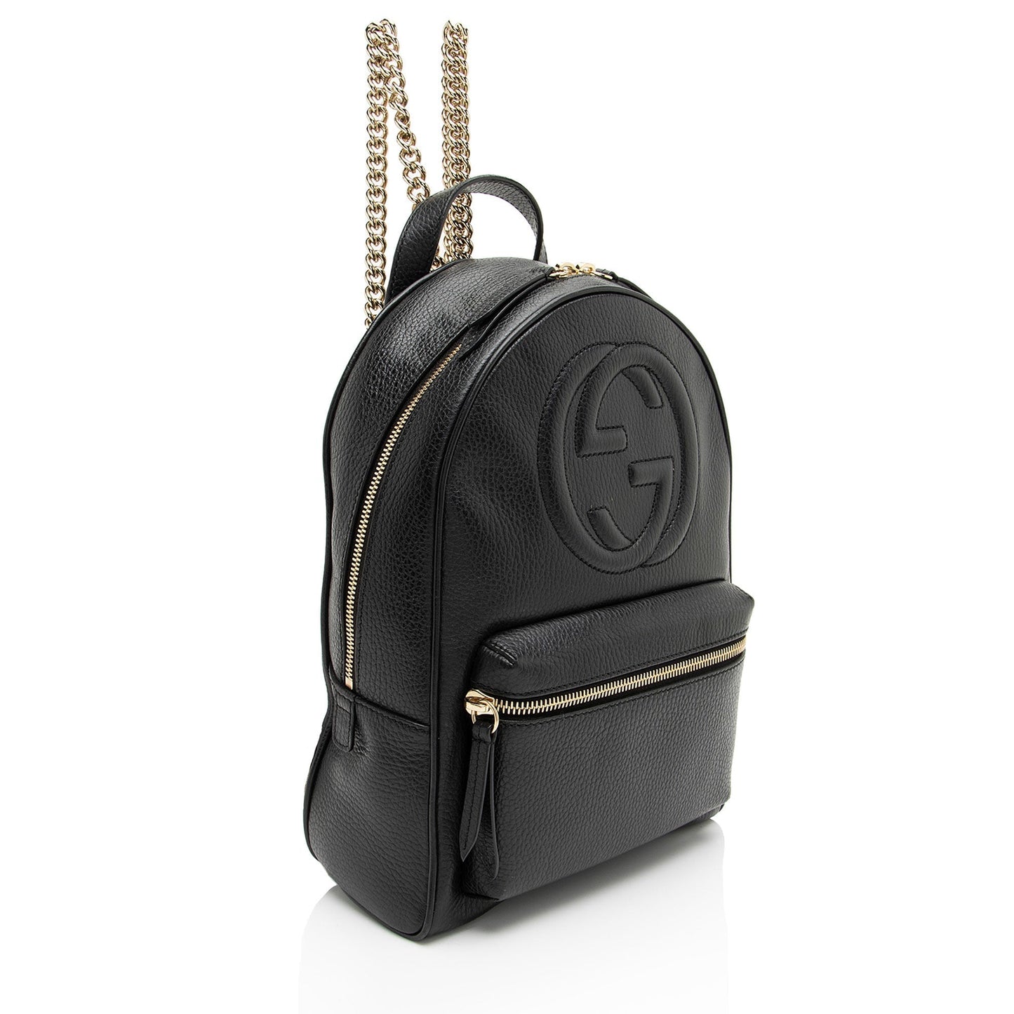 Gucci Soho Backpack Leather Black Chain Shoulder Bag