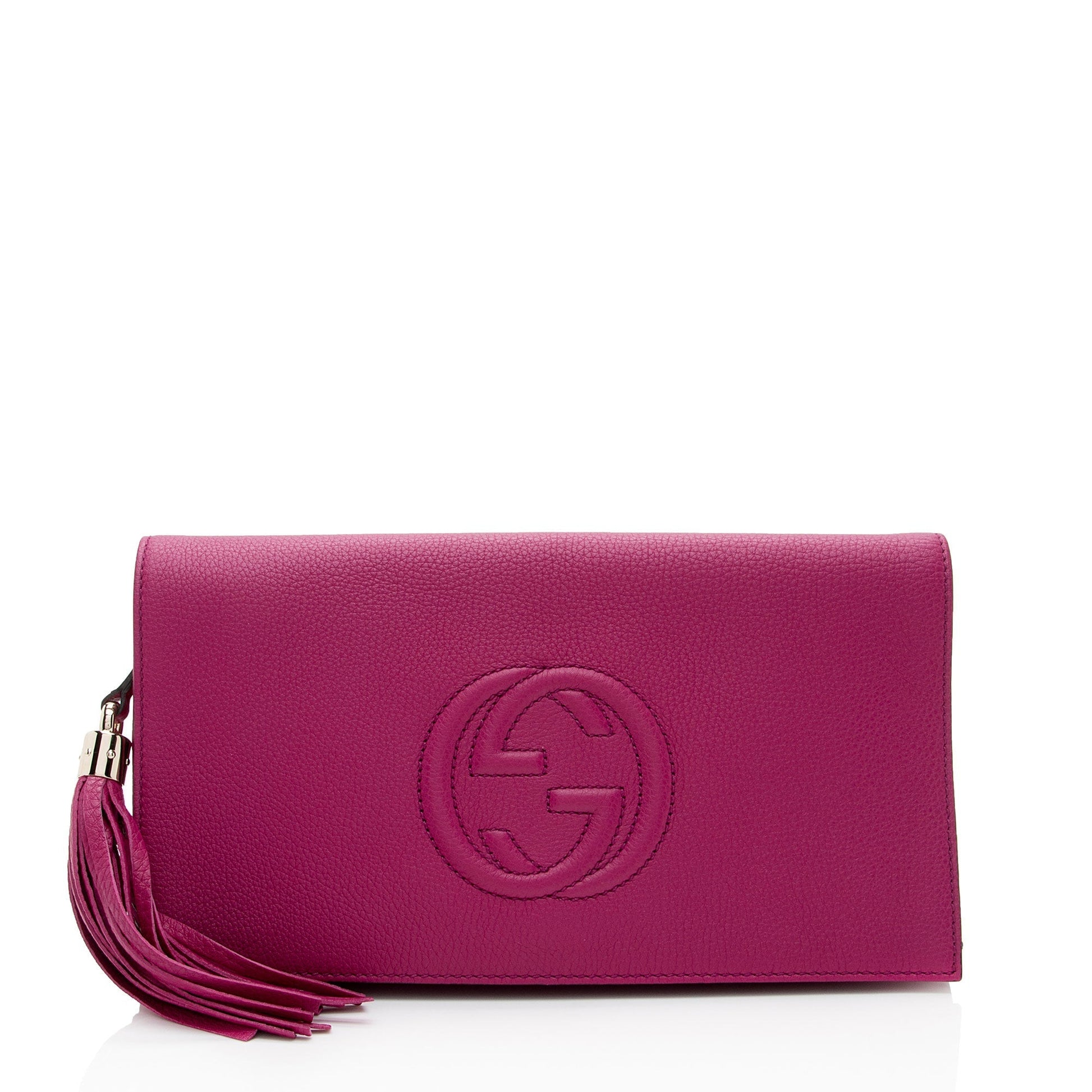 Gucci Soho SHF-WphwoI Leather Pink Clutch Bag