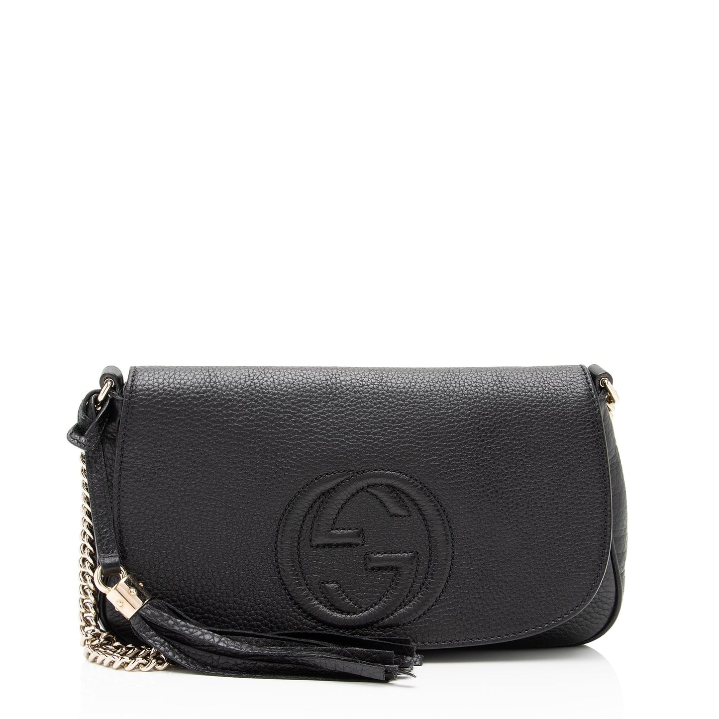 Gucci Soho SHF-toSbyd Leather Black Flap Crossbody Bag