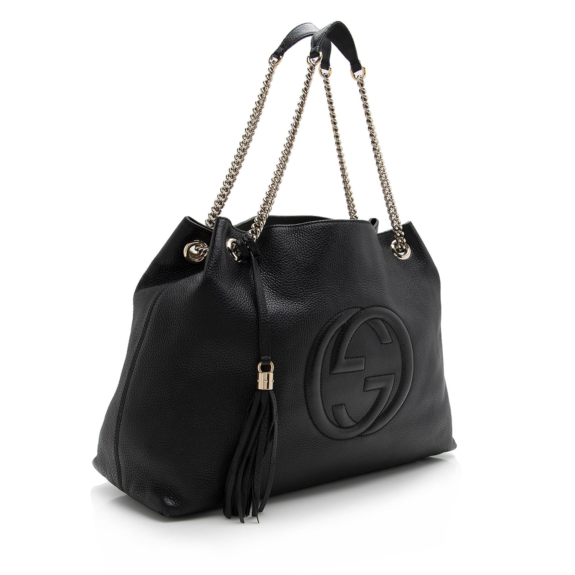 Gucci Soho SHF Leather Black Large Shoulder Bag Bag Shf