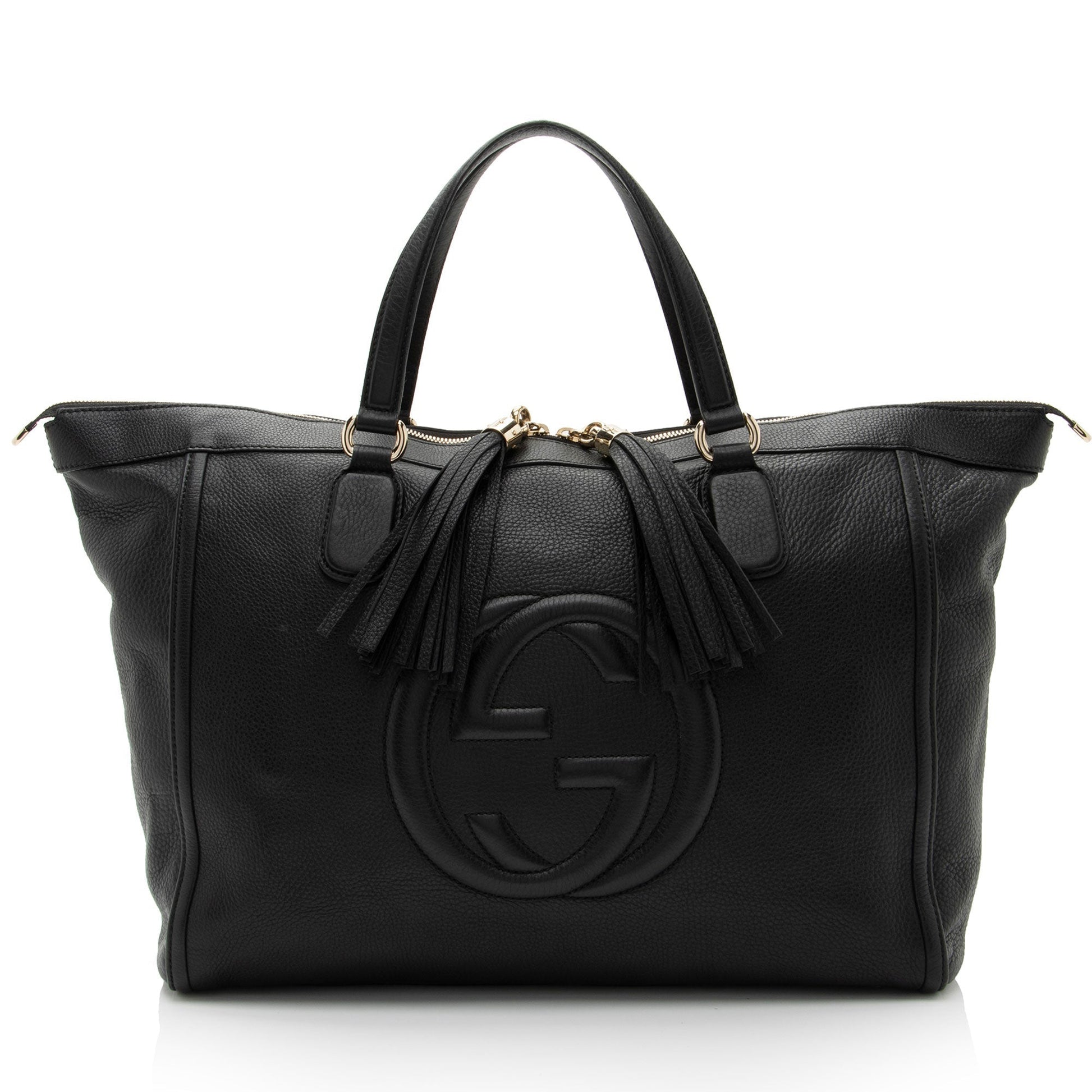 Gucci Soho Zip SHF-3j2gH9 Leather Black Large Tote Bag
