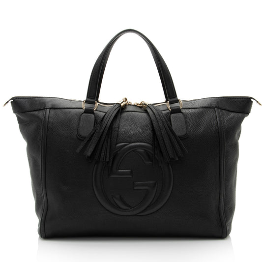 Gucci Soho Zip SHF-3j2gH9 Leather Black Large Tote Bag