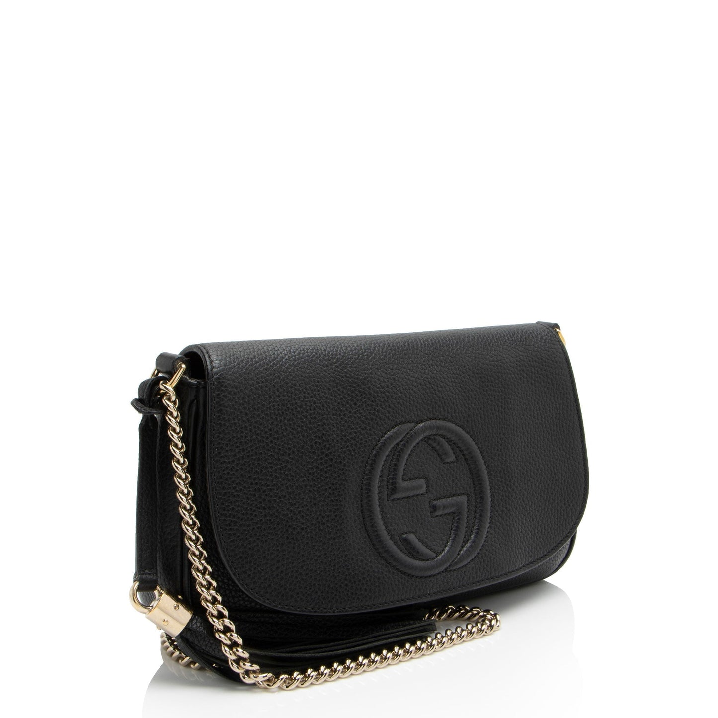 Gucci Soho SHF-h90S5H Leather Black Medium Flap Crossbody Bag