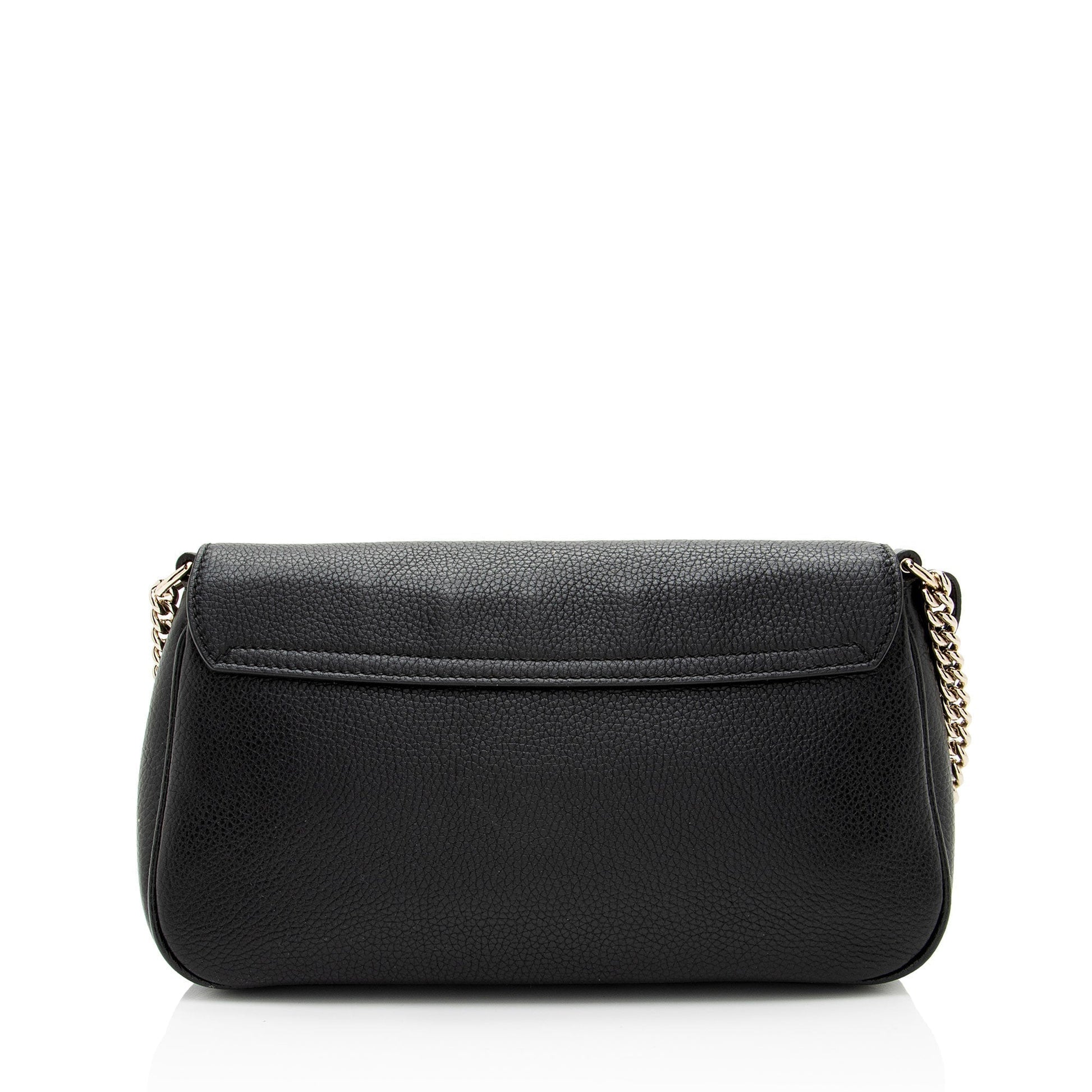 Gucci Soho Leather Black Medium Flap Crossbody Bag Flap Bag
