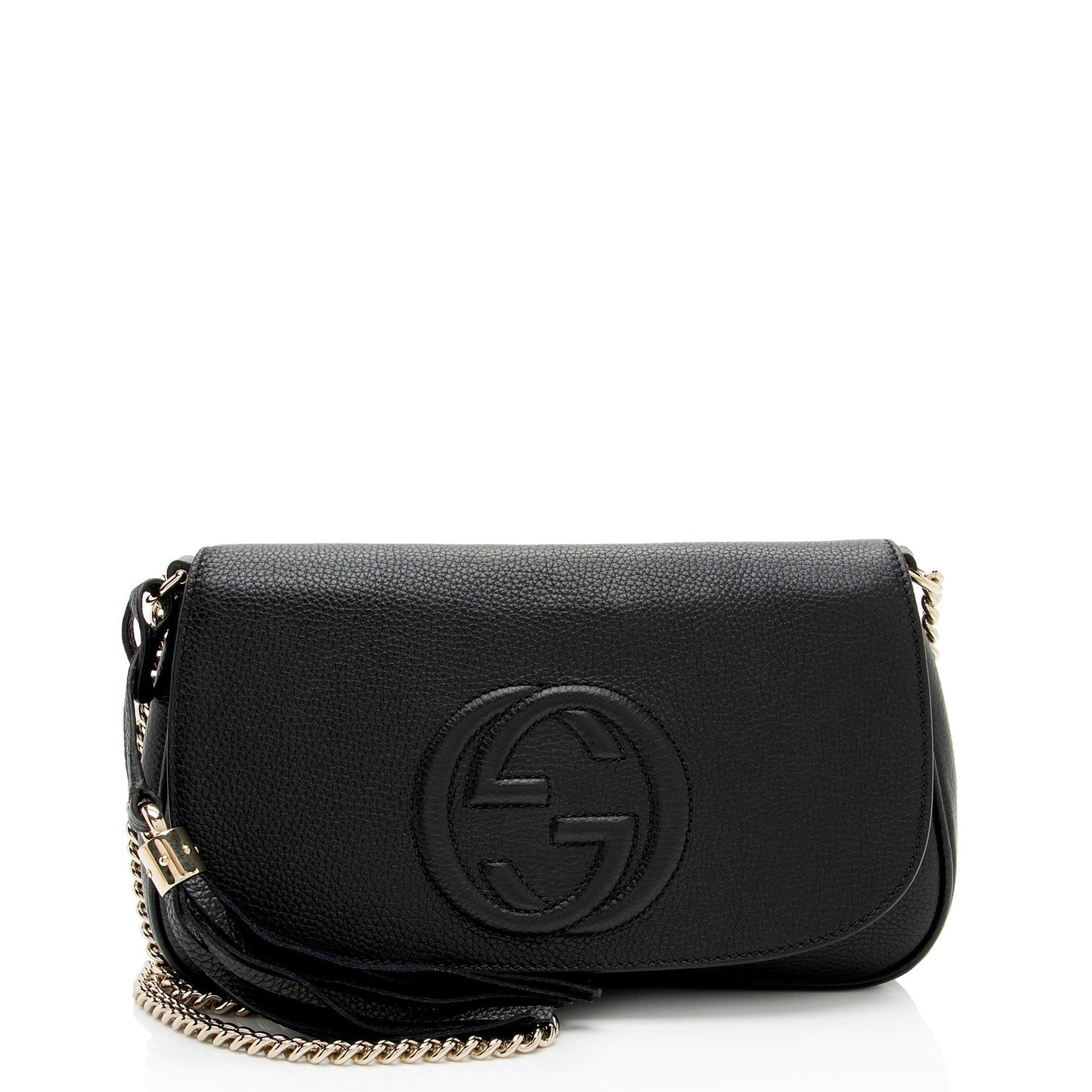 Gucci Soho Leather Black Medium Flap Crossbody Bag Flap Bag
