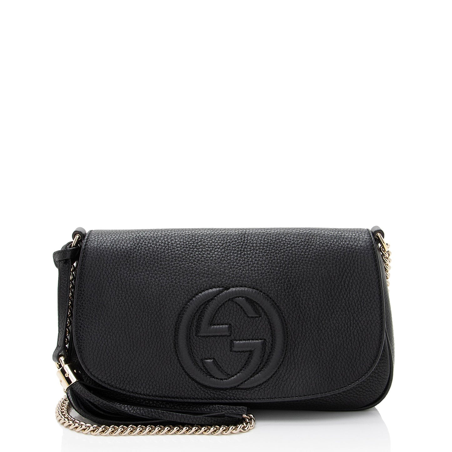 Gucci Soho Leather Black Medium Flap Crossbody Bag