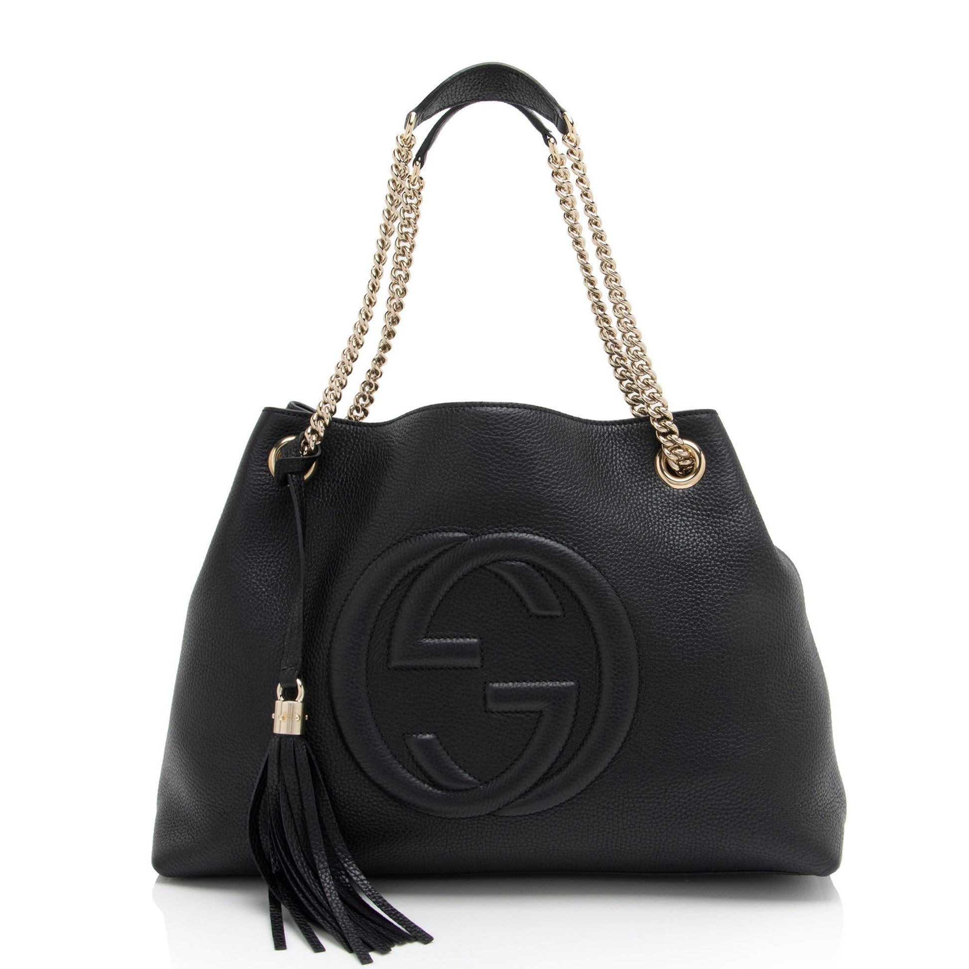 Gucci Soho SHF-KnYFB1 Leather Black Medium Shoulder Bag