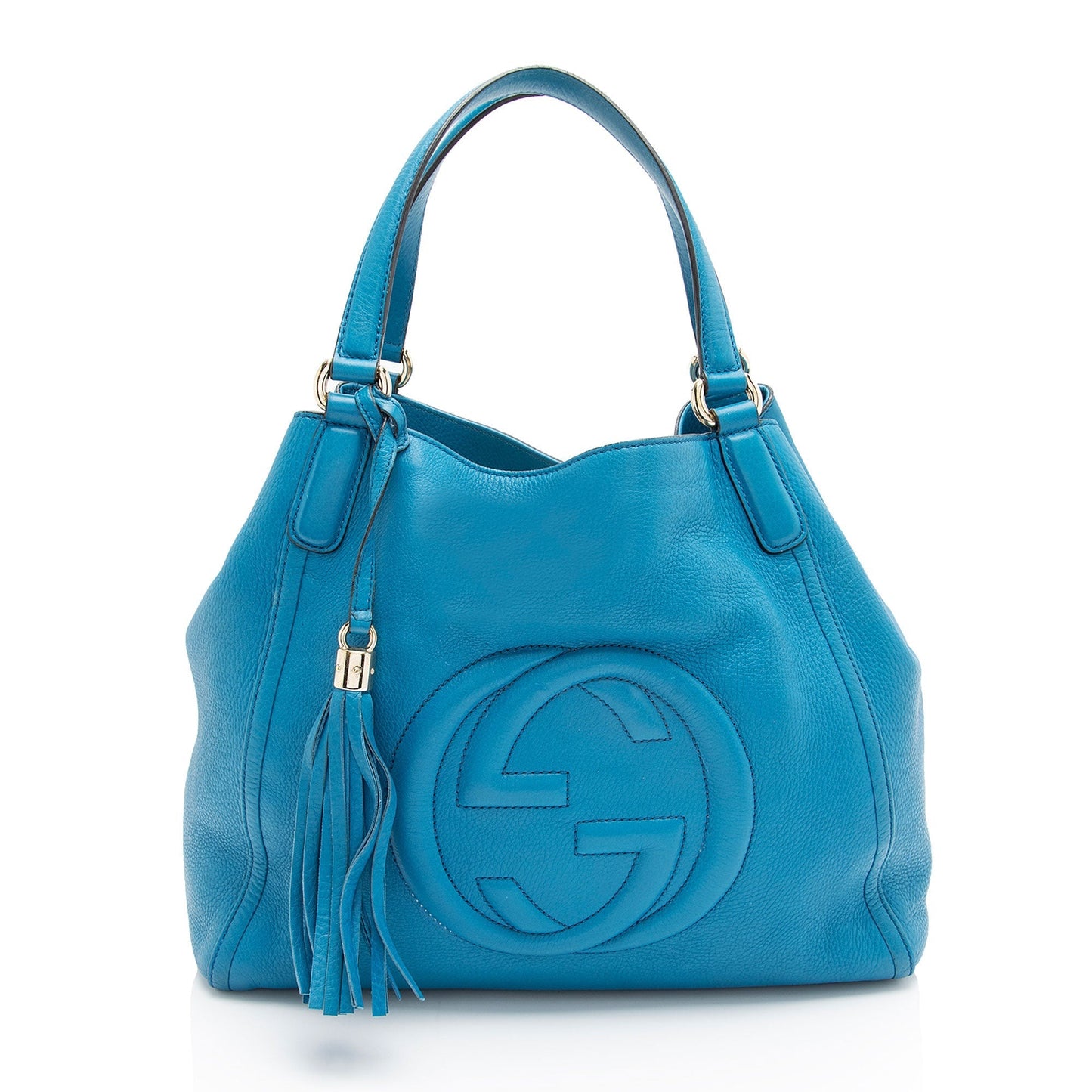 Gucci Soho SHF-u27fqE Leather Blue Medium Tote Bag