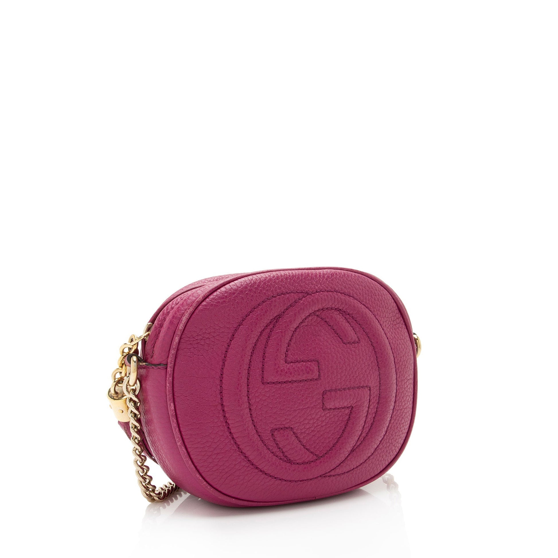 Gucci Soho SHF-8kN0JE Leather Pink Mini Chain Crossbody Bag