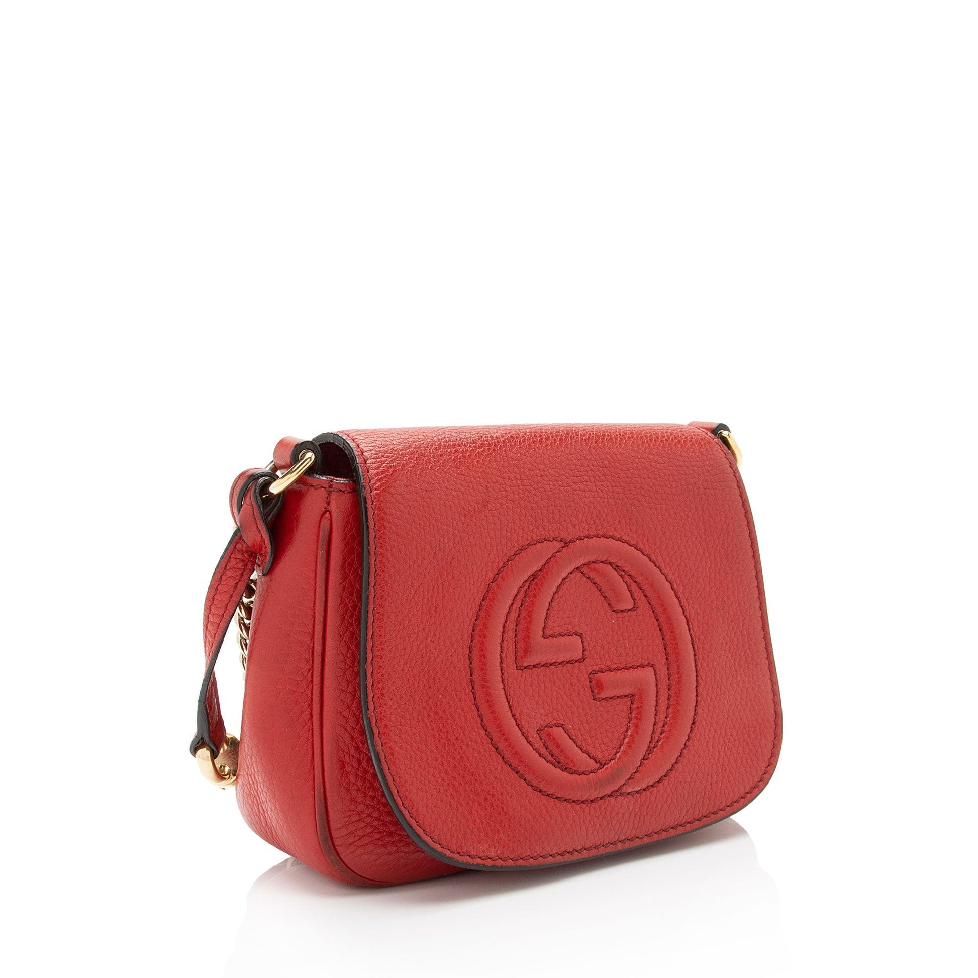 Gucci Soho SHF-AYxiLF Leather Red Small Chain Shoulder Bag