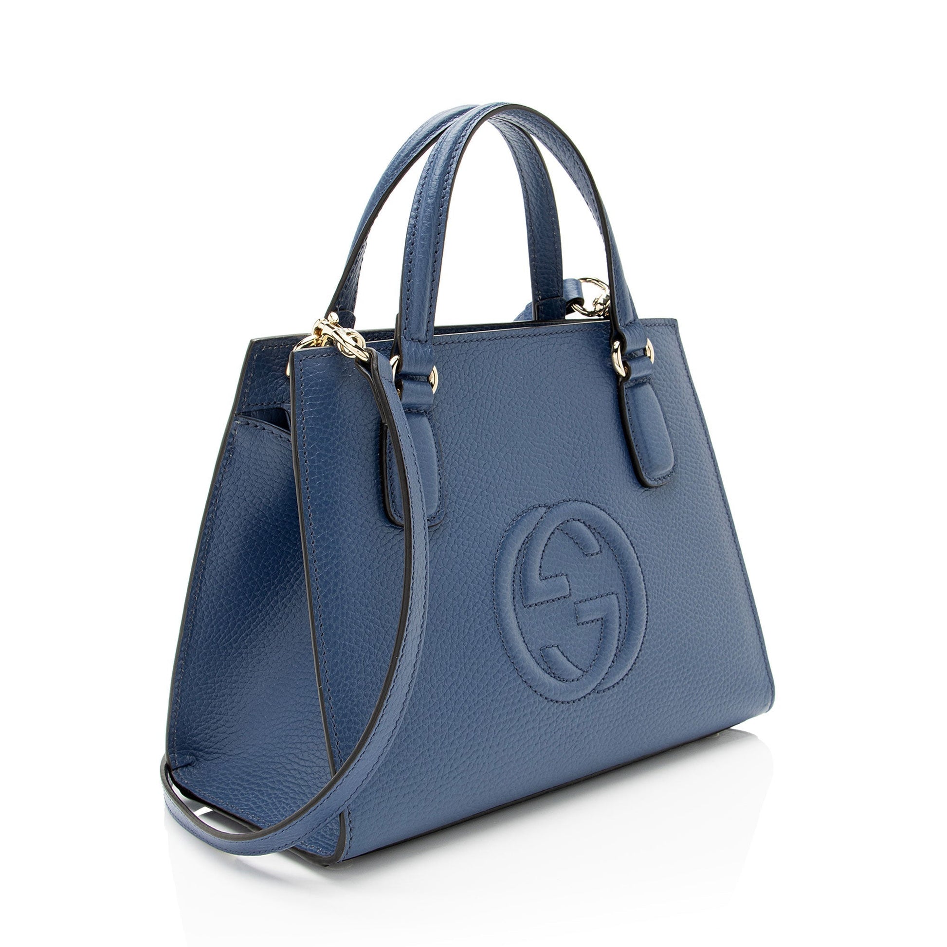 Gucci Soho Leather Blue Small Satchel Bag
