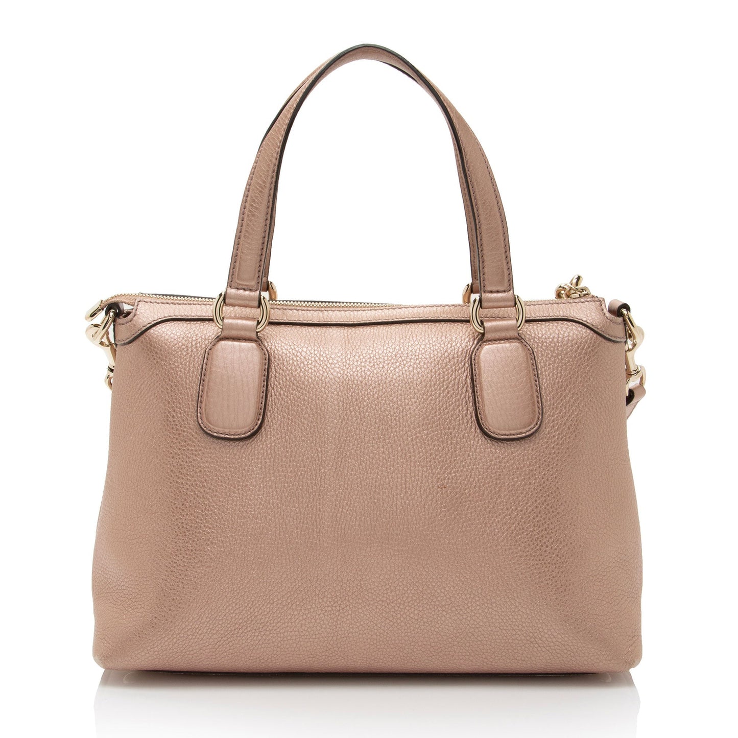 Gucci Metallic Soho SHF-Uec4UG Leather Pink Top Handle Satchel Bag