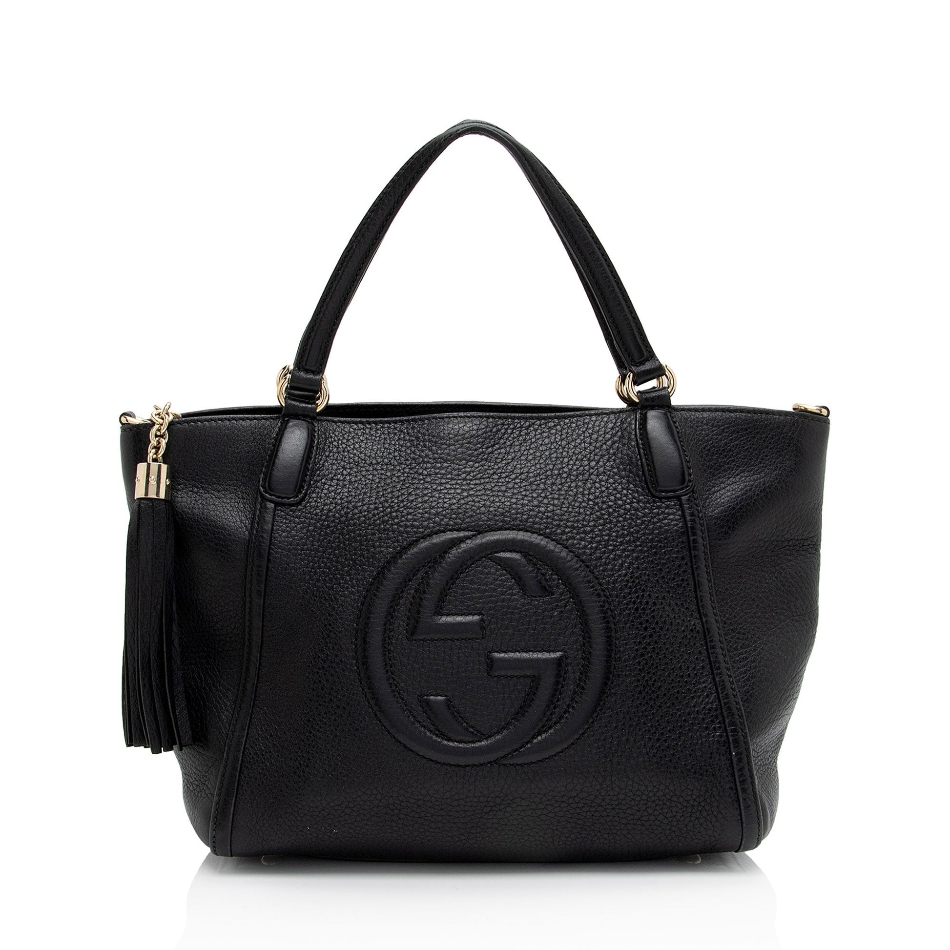 Gucci Soho SHF-LCyvXT Leather Black Top Handle Tote Bag