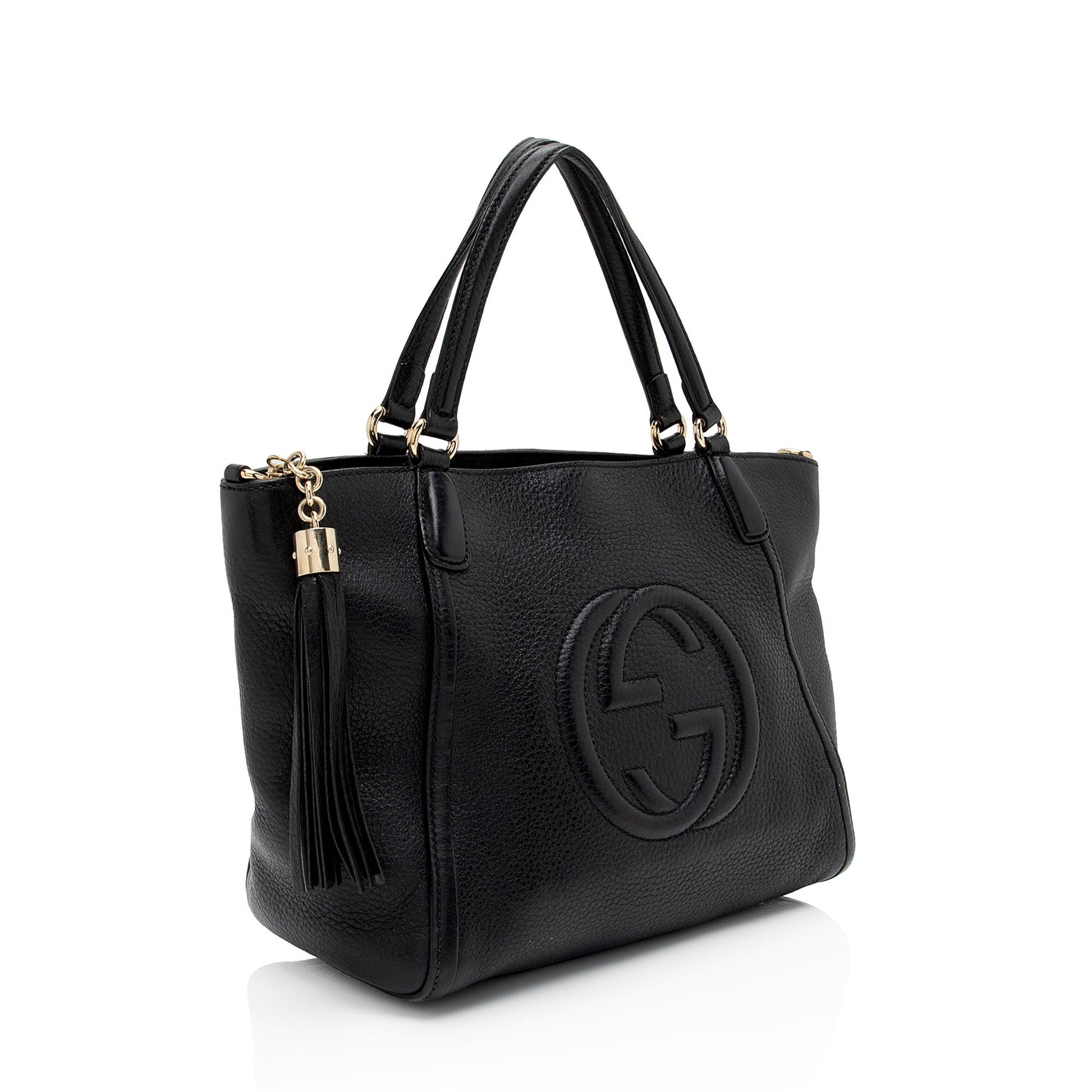 Gucci Soho SHF-LCyvXT Leather Black Top Handle Tote Bag