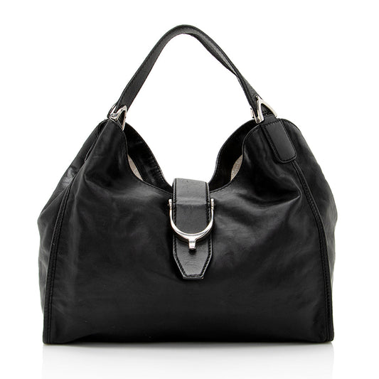Gucci Stirrup SHF Leather Black Tote Bag