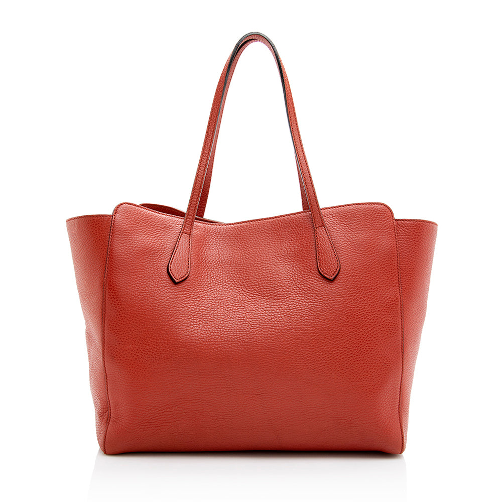 Gucci Swing SHF Leather Red Medium Tote Bag