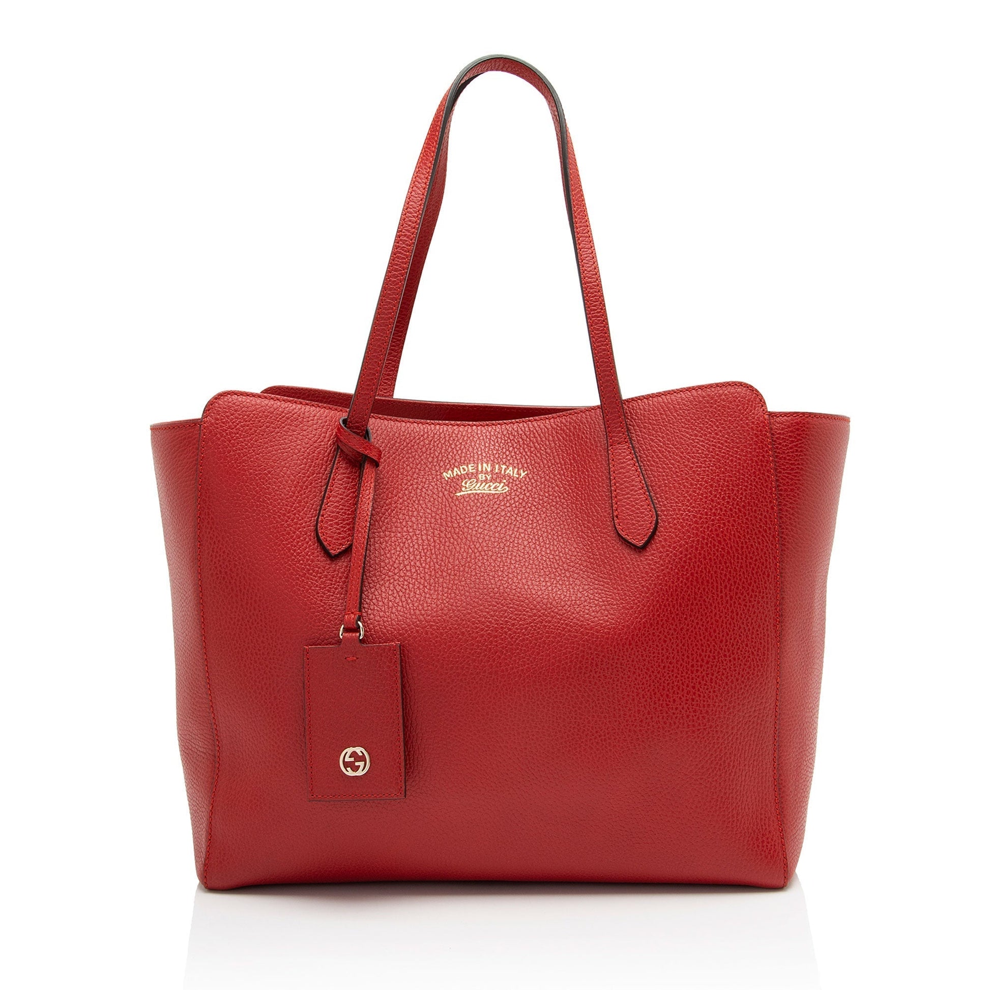 Gucci Swing SHF-uFCCUq Leather Red Medium Tote Bag