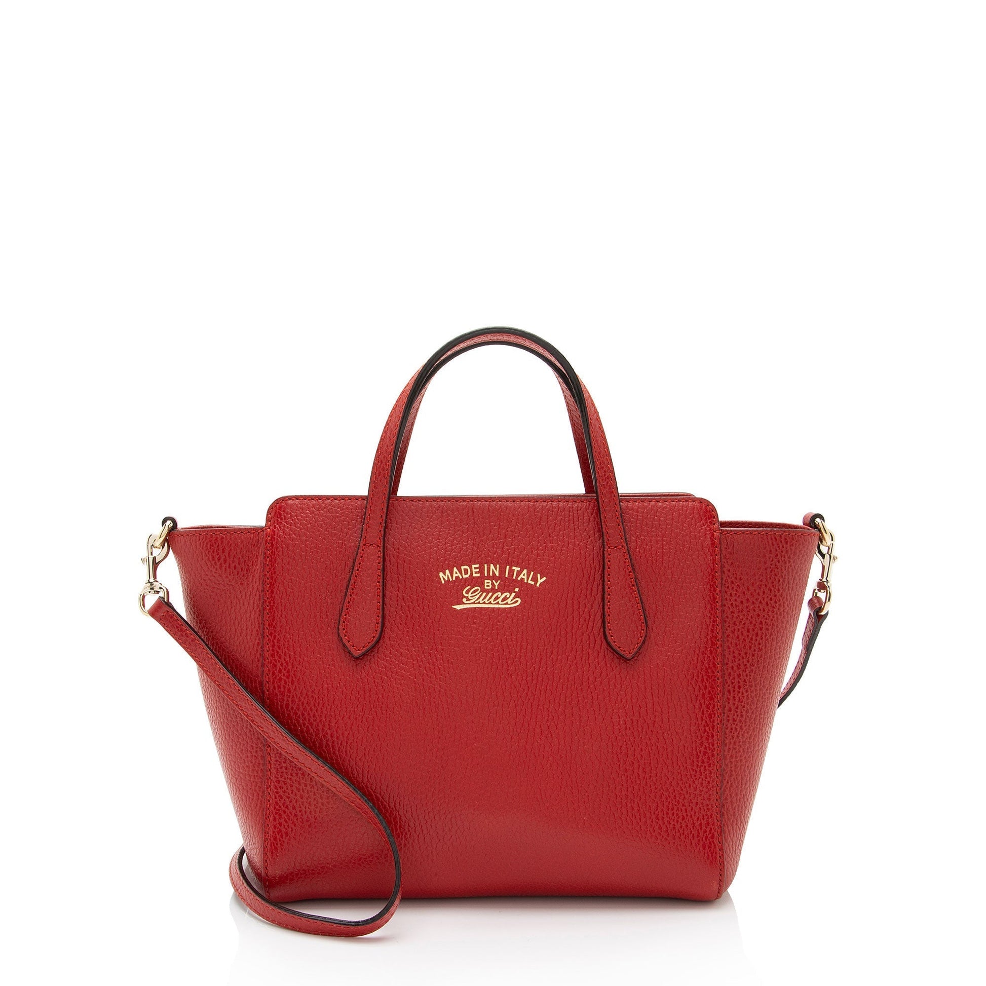 Gucci Swing SHF-Z3RpxJ Leather Red Mini Tote Bag