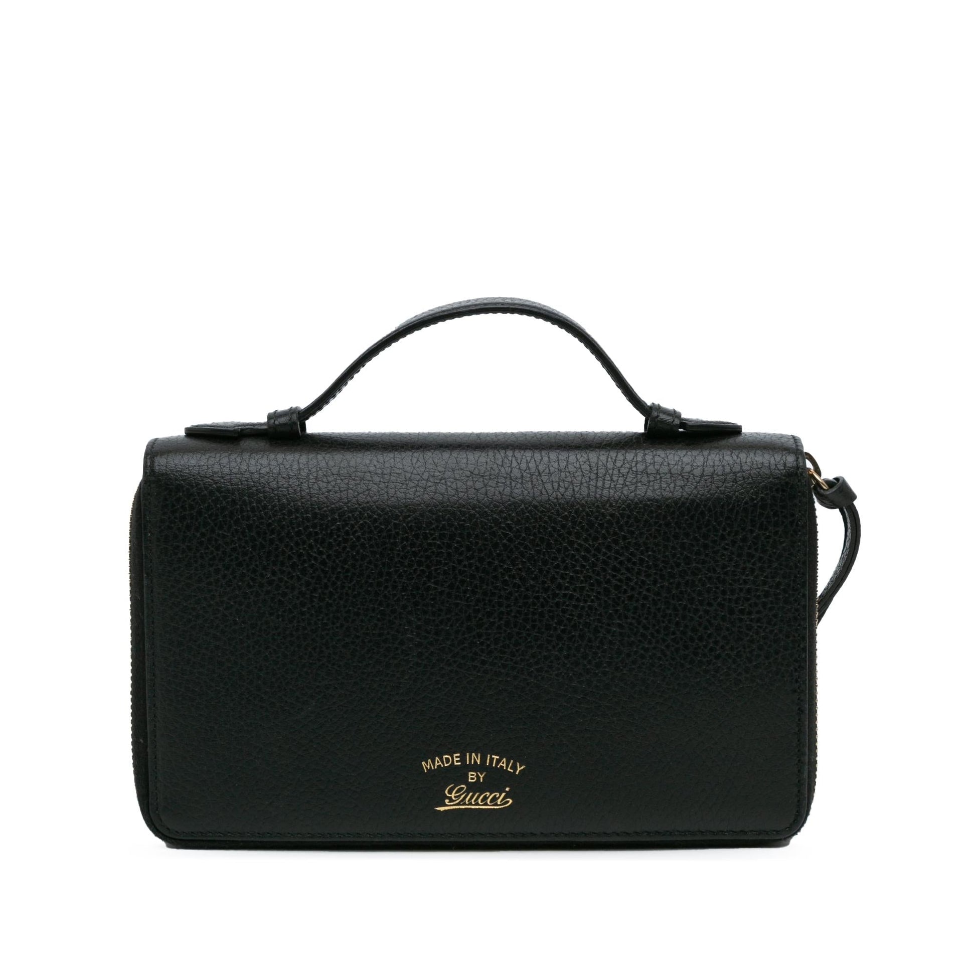 Gucci Swing Organizer Leather Calf Black Small Travel Bag