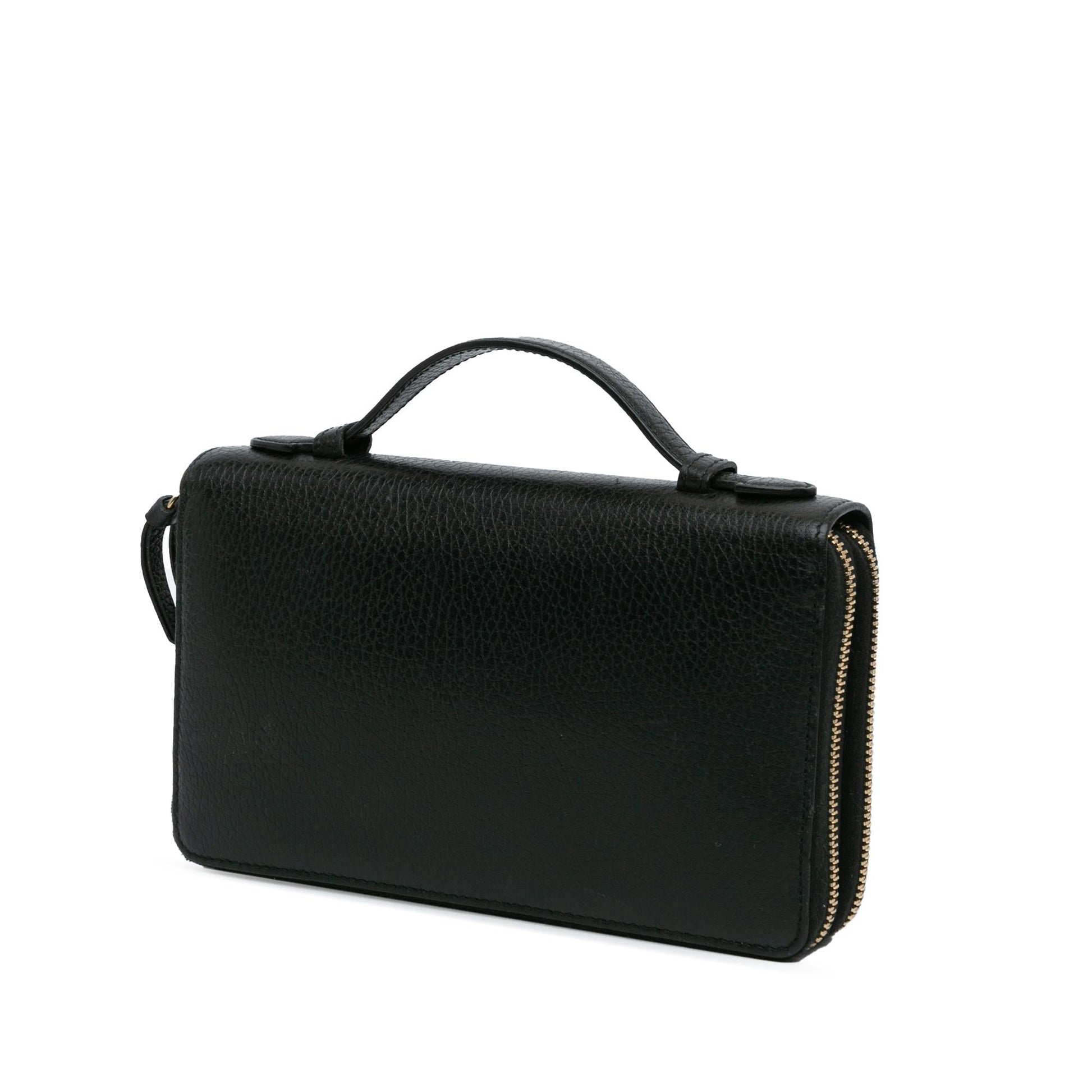 Gucci Swing Organizer Leather Calf Black Small Travel Bag