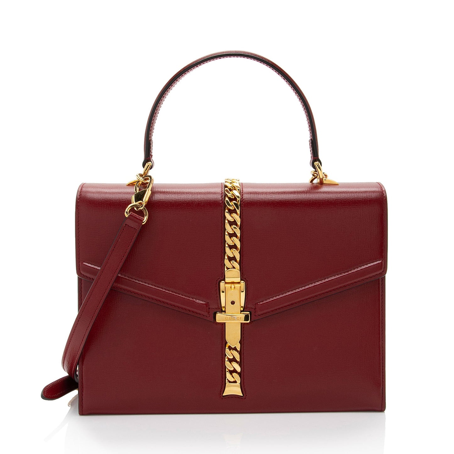 Gucci Sylvie Leather Red Medium Top Handle Satchel Bag