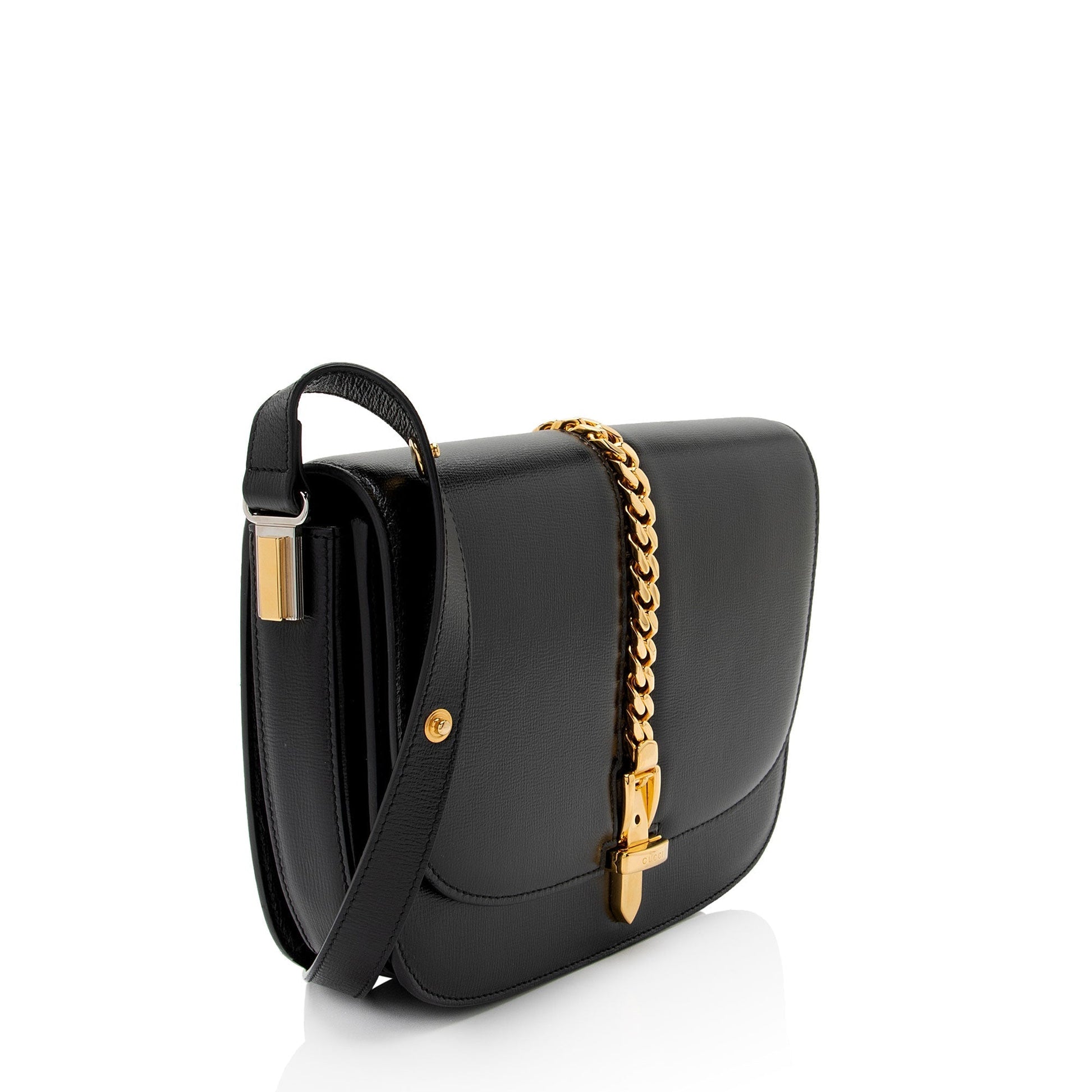 Gucci Sylvie SHF-Dygrqc Leather Black Small Shoulder Bag