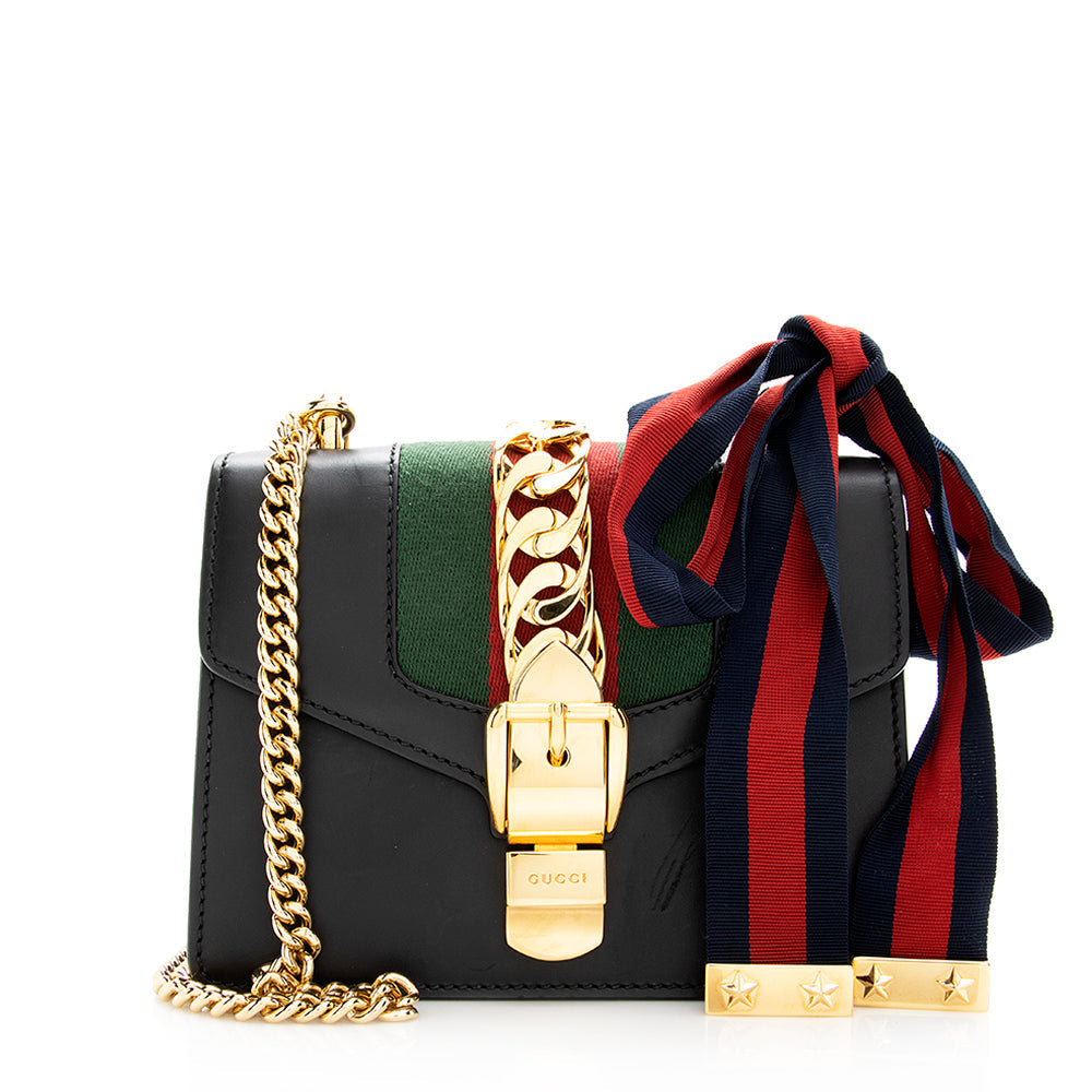 Gucci Sylvie - FINAL SHF Leather Nylon Black Mini Shoulder Bag