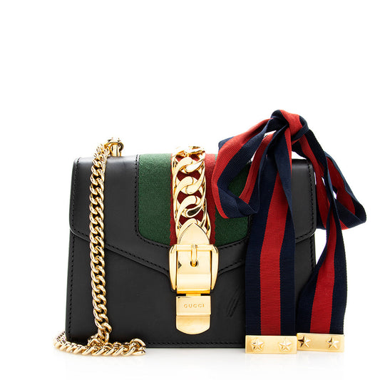 Gucci Sylvie - FINAL SHF Leather Nylon Black Mini Shoulder Bag