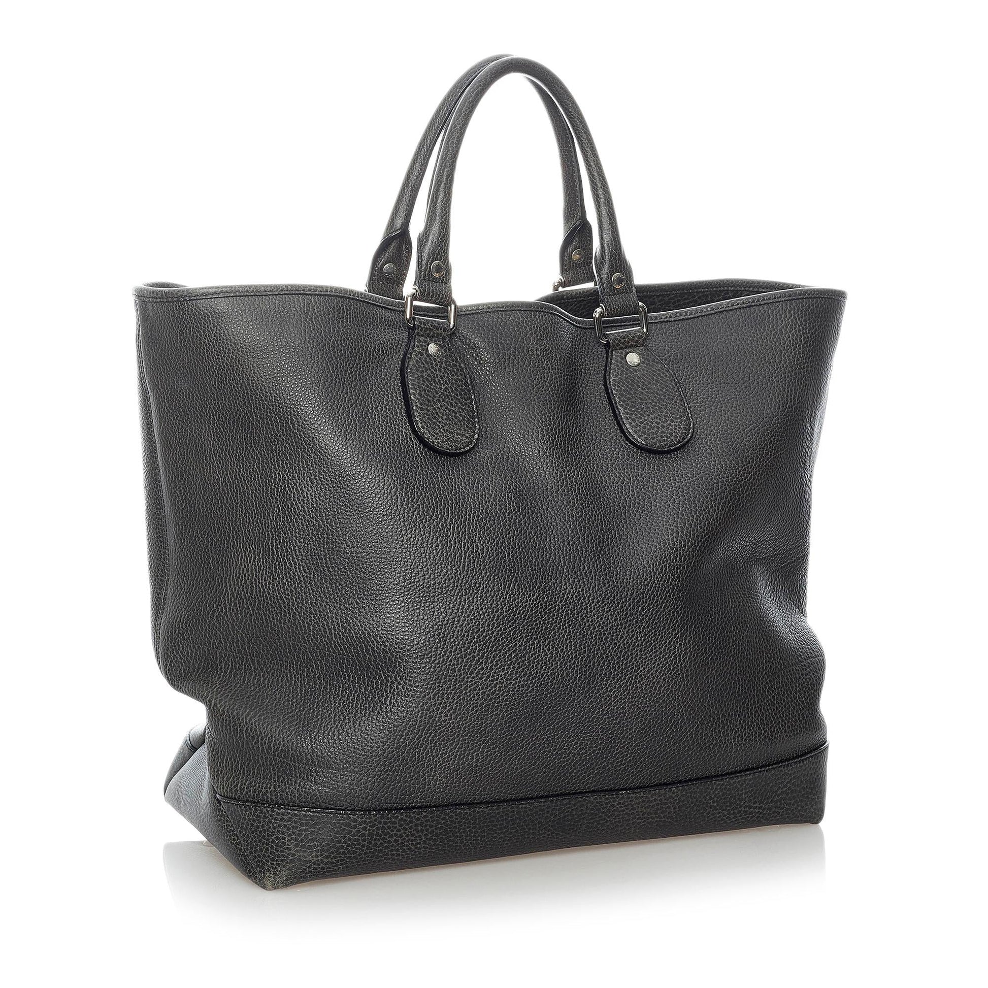 Gucci SHG Leather Calf Black Tote Bag 4