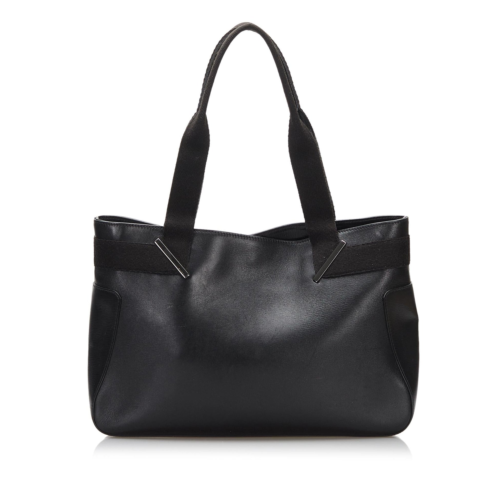 Gucci SHG-s8JgEV Leather Calf Black Tote Bag
