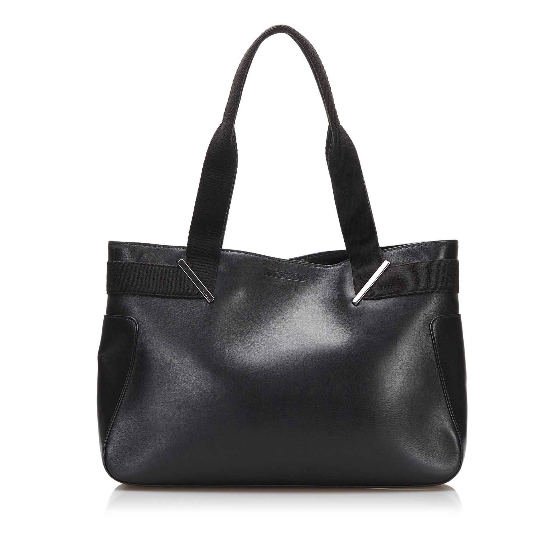 Gucci SHG-s8JgEV Leather Calf Black Tote Bag
