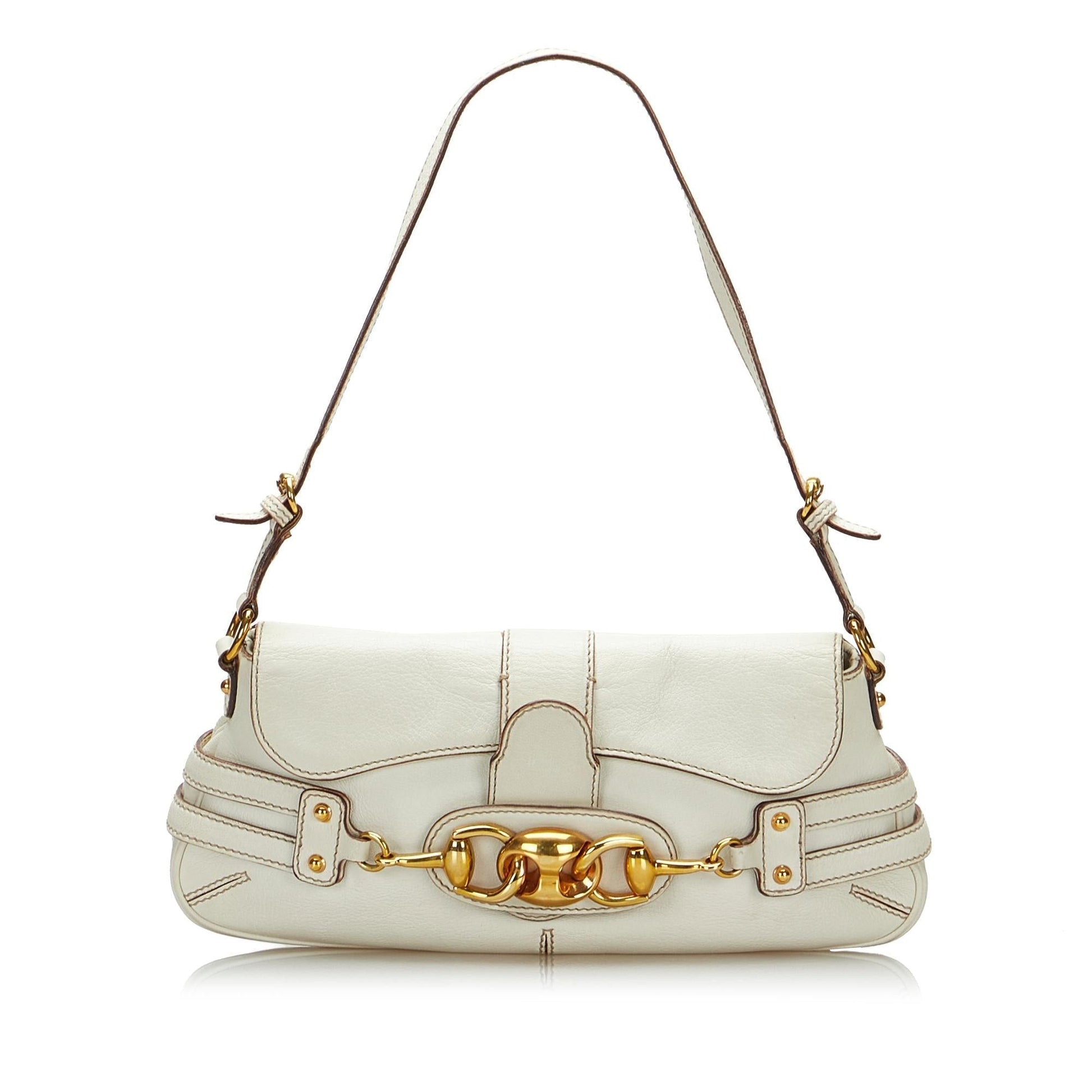 Gucci Wave Baguette SHG-xT6Xnx Leather Calf White Handbag