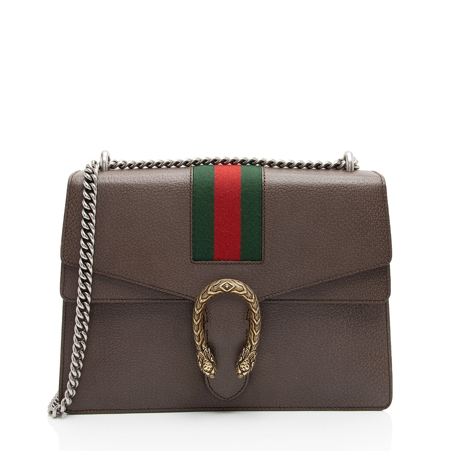 Gucci Web Dionysus SHF-fkJx6y Leather Nylon Brown Medium Shoulder Bag
