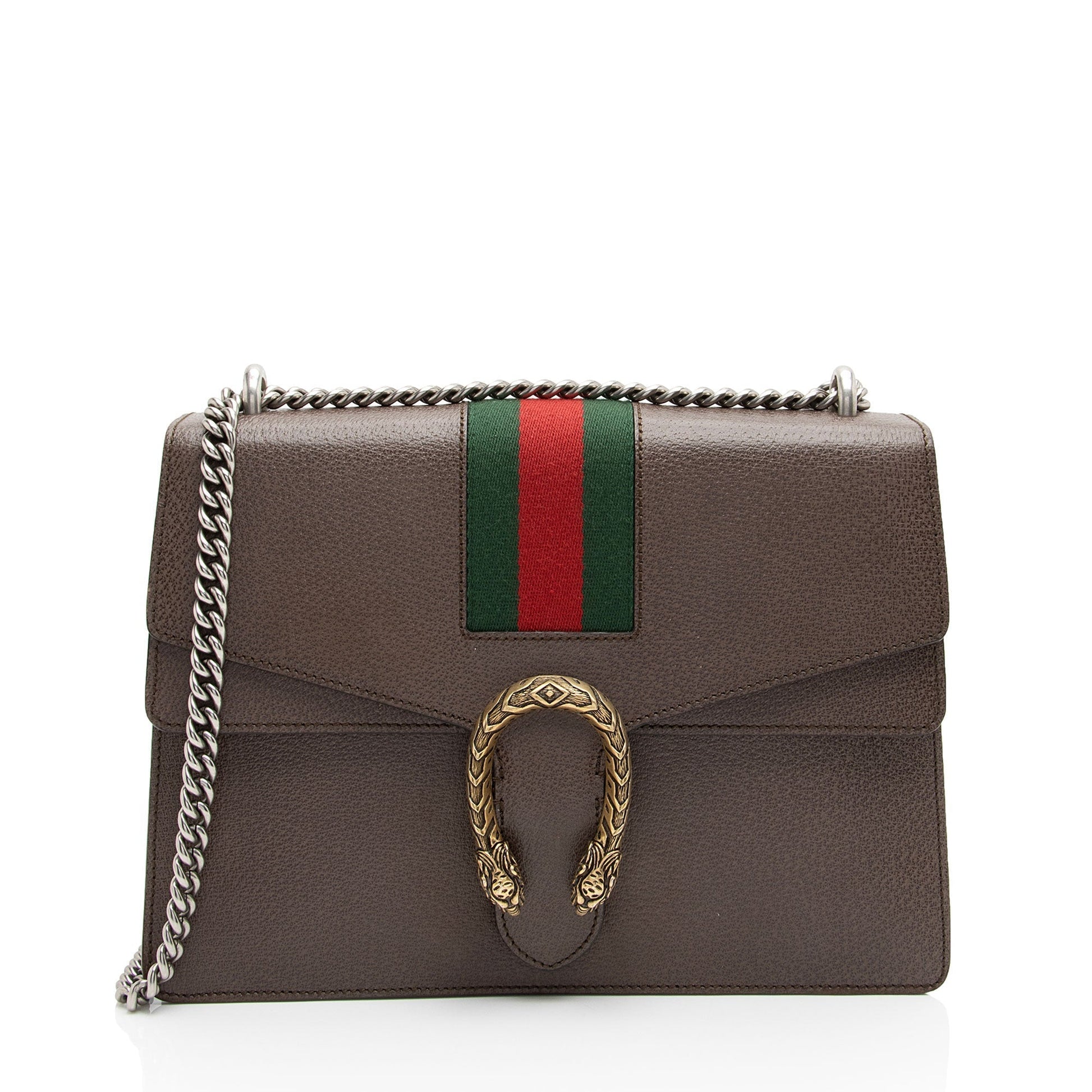 Gucci Web Dionysus SHF-fkJx6y Leather Nylon Brown Medium Shoulder Bag