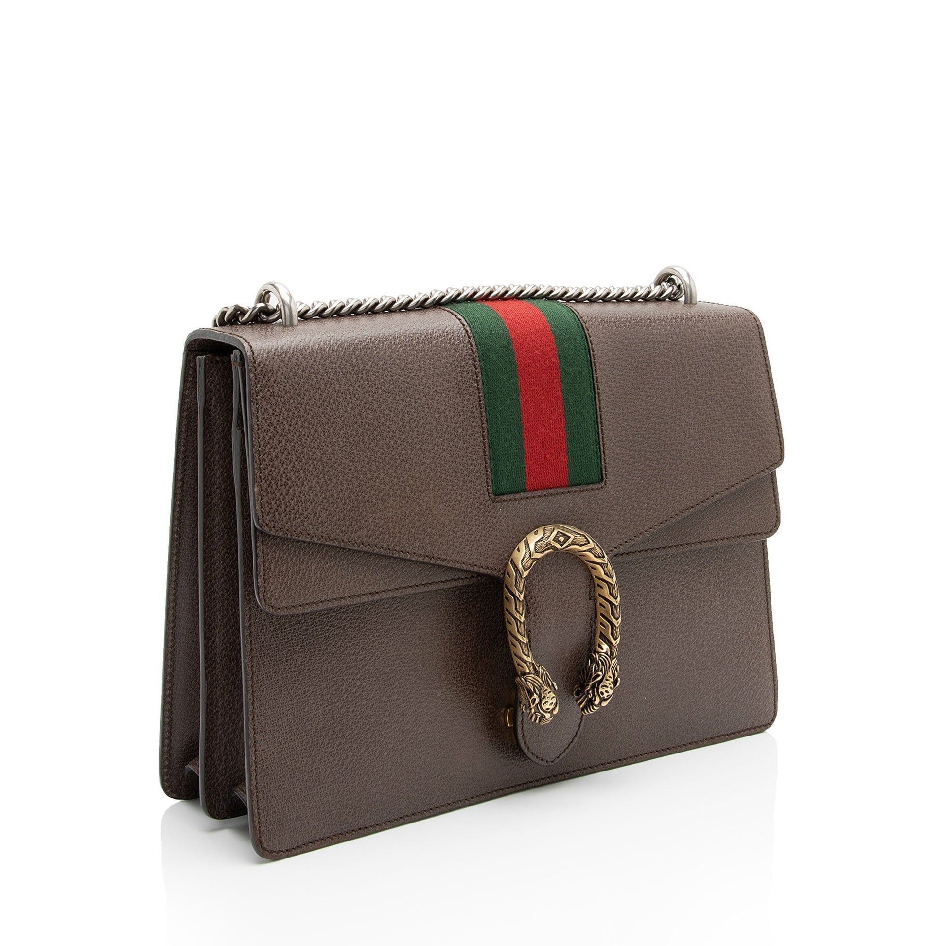 Gucci Web Dionysus SHF-fkJx6y Leather Nylon Brown Medium Shoulder Bag