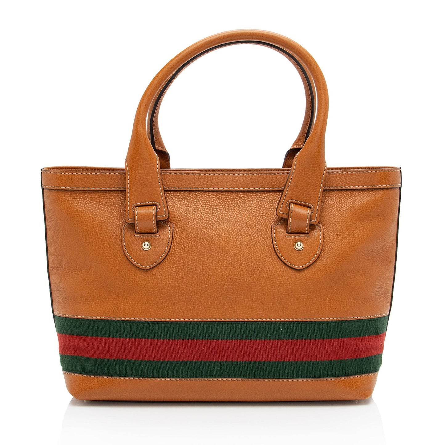 Gucci Web Heritage SHF-XXWAnW Leather Nylon Brown Medium Tote Bag