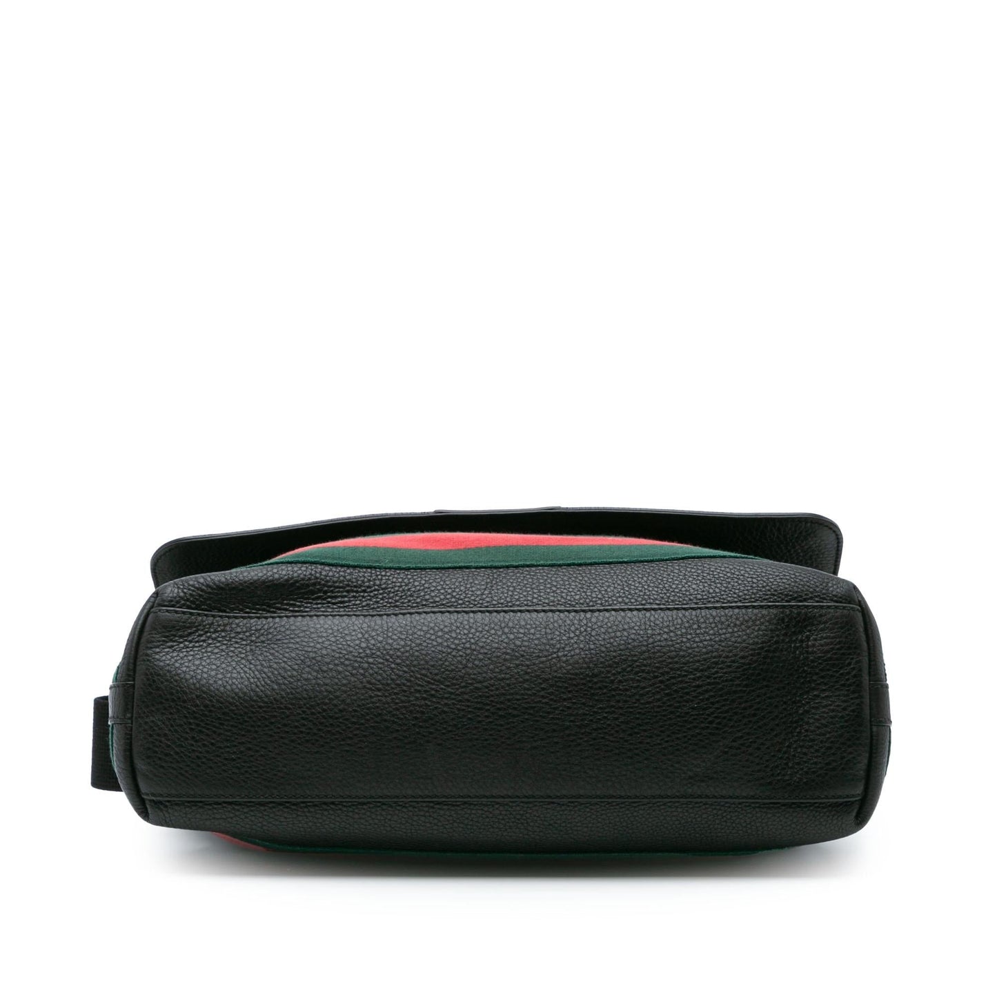 Gucci Web Messenger Leather Calf Black Crossbody Bag