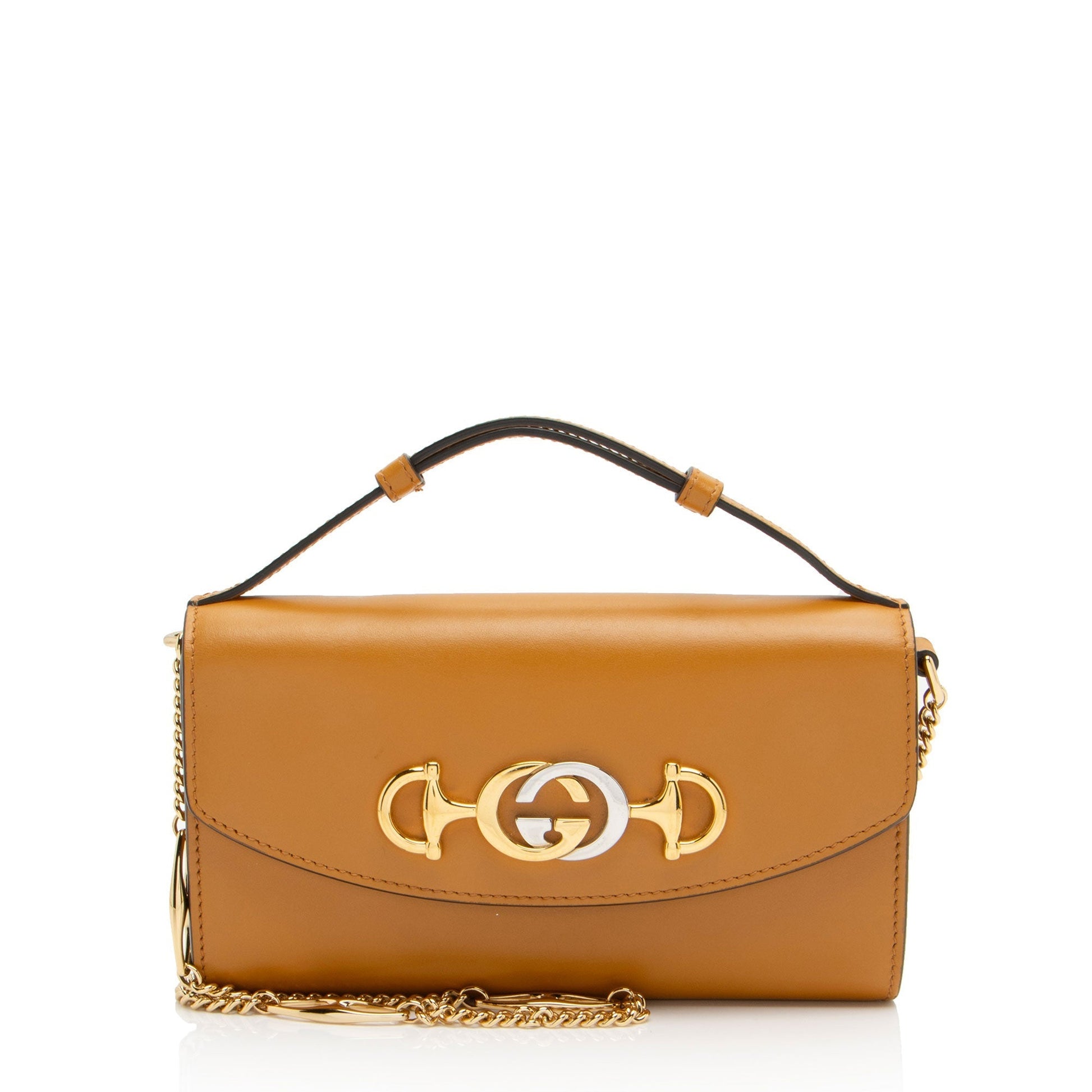 Gucci Zumi Leather Orange Mini Shoulder Bag