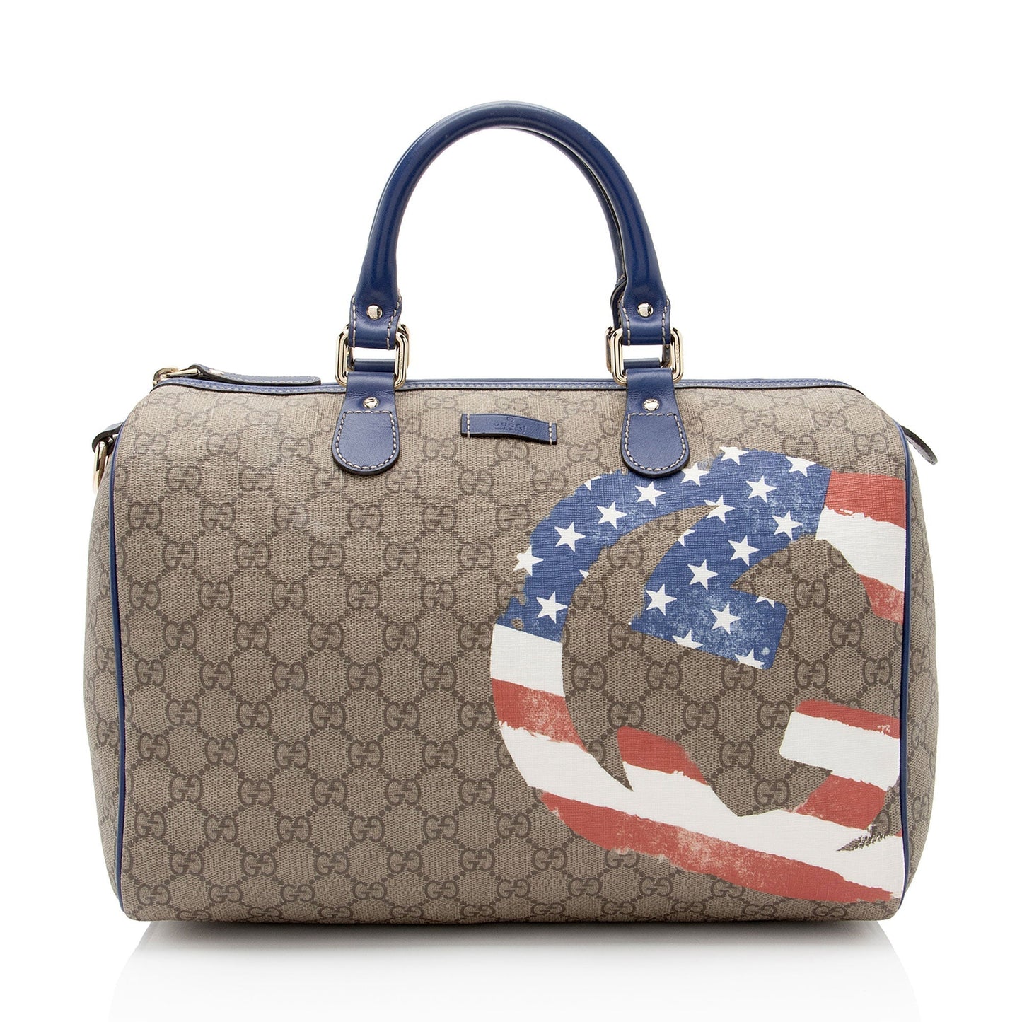 Gucci Limited Edition Unicef America GG Leather Canvas White Beige Satchel Bag