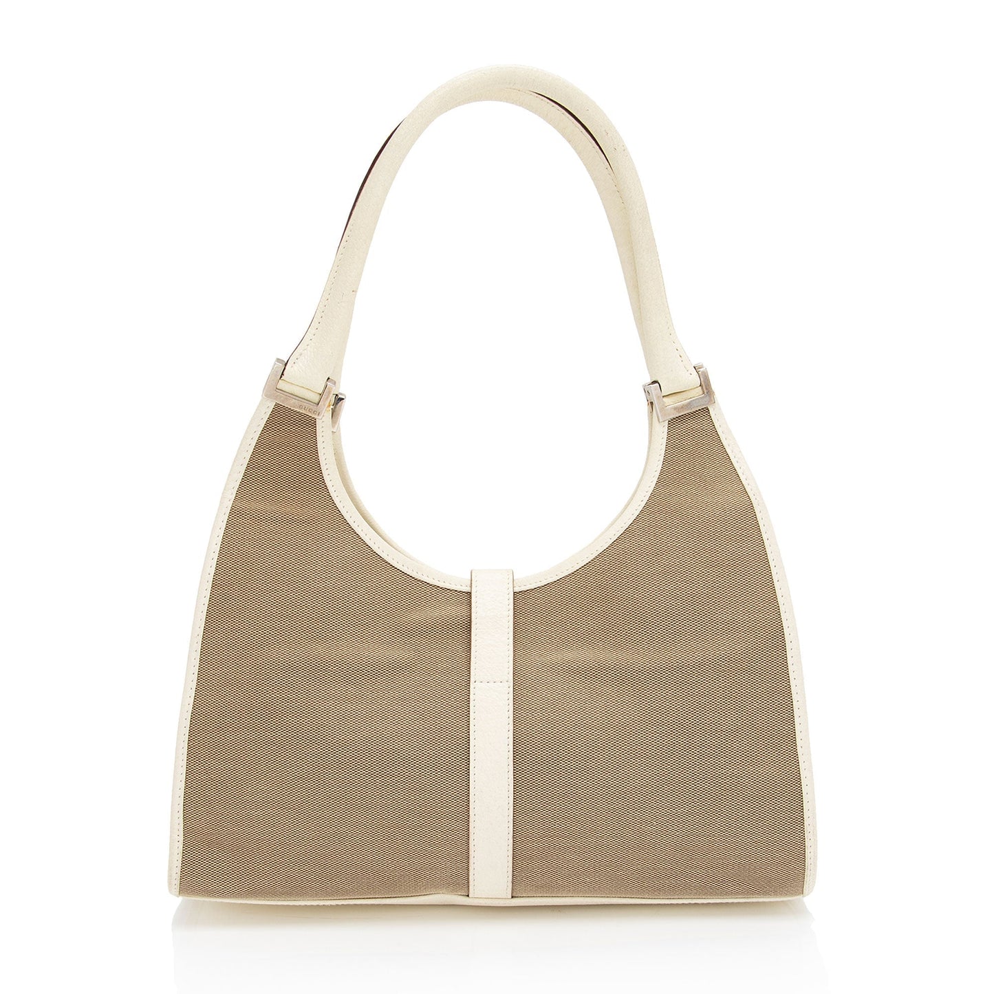 Gucci Linen Bardot SHF-nZNLKy Leather White Beige Shoulder Bag