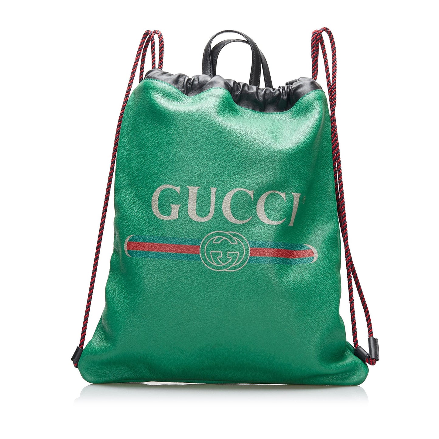 Gucci Drawstring Backpack SHG-hyZod1 Calf Green Logo Jewelry