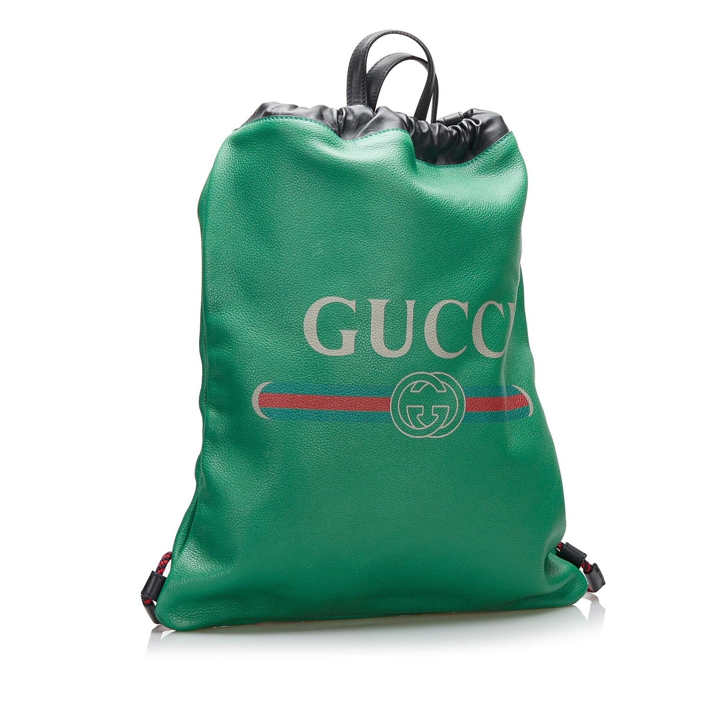 Gucci Drawstring Backpack SHG-hyZod1 Calf Green Logo Jewelry