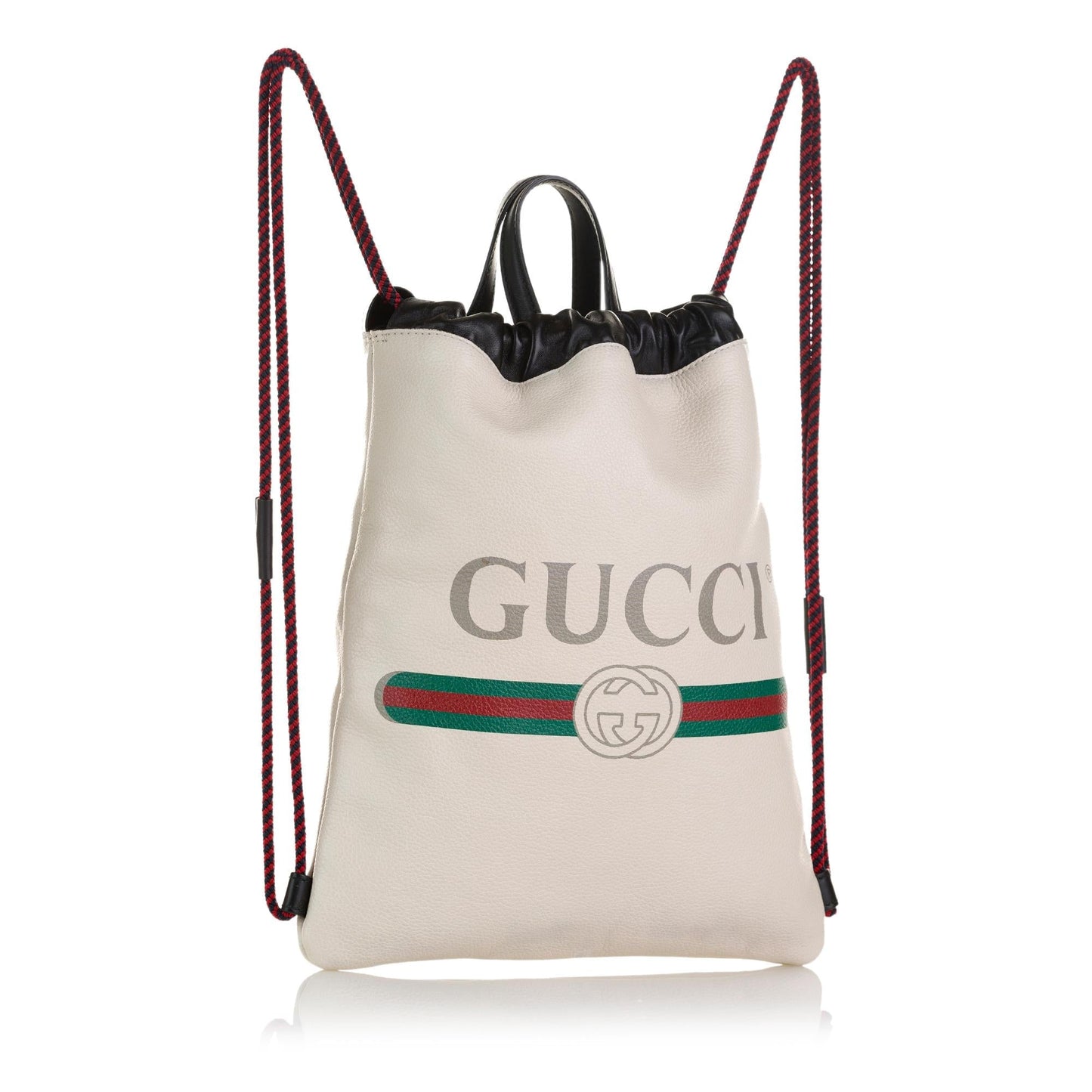 Gucci Drawstring Backpack SHG-Vl8urK Calf White Logo Jewelry