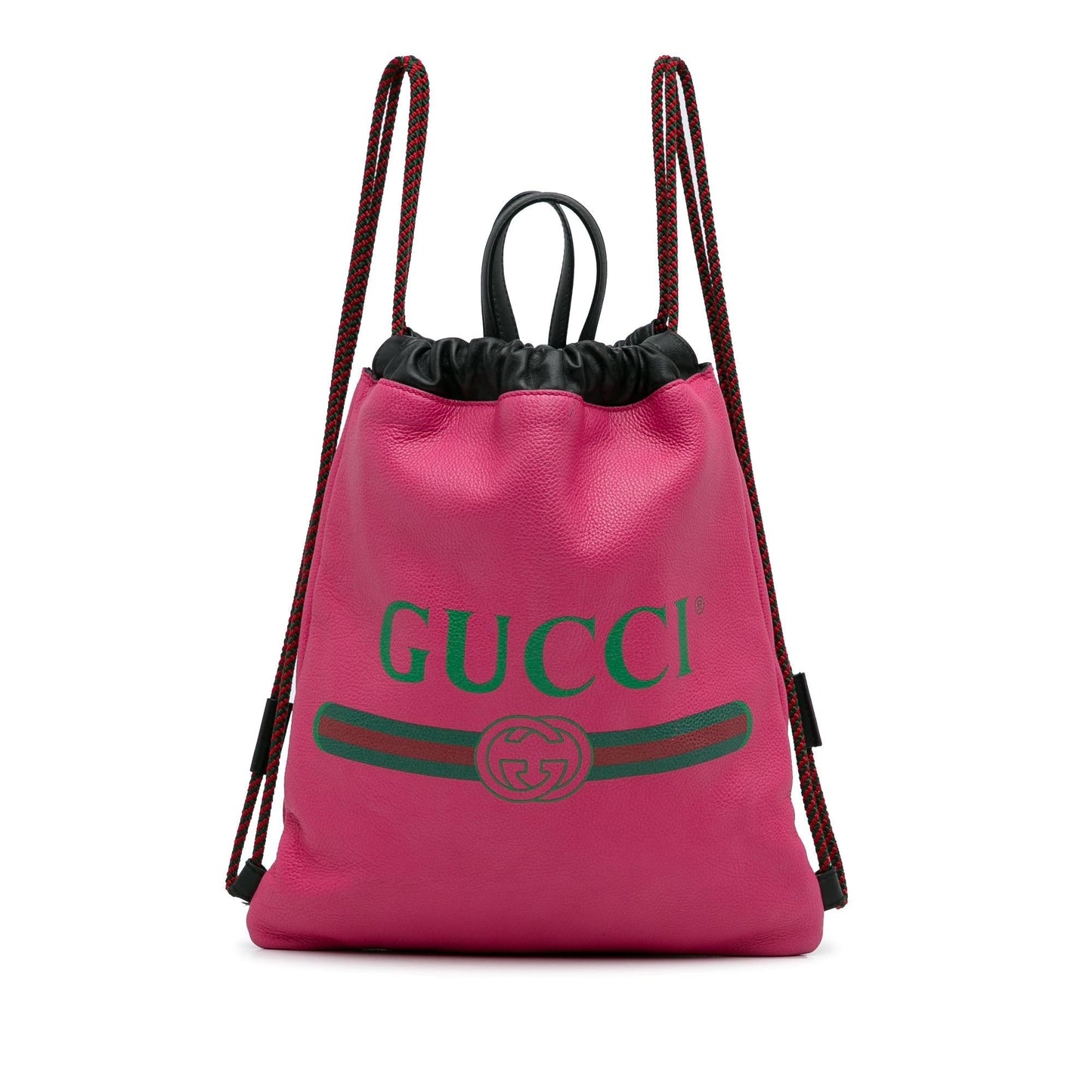 Gucci Drawstring Backpack SHG-u6A3A1 Calf Pink Logo Jewelry