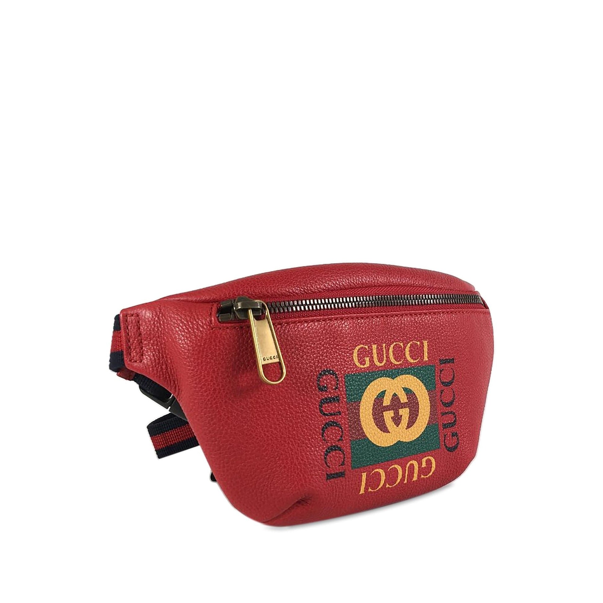 Gucci Belt SHG-6CRbrH Leather Calf Red Logo Accessory