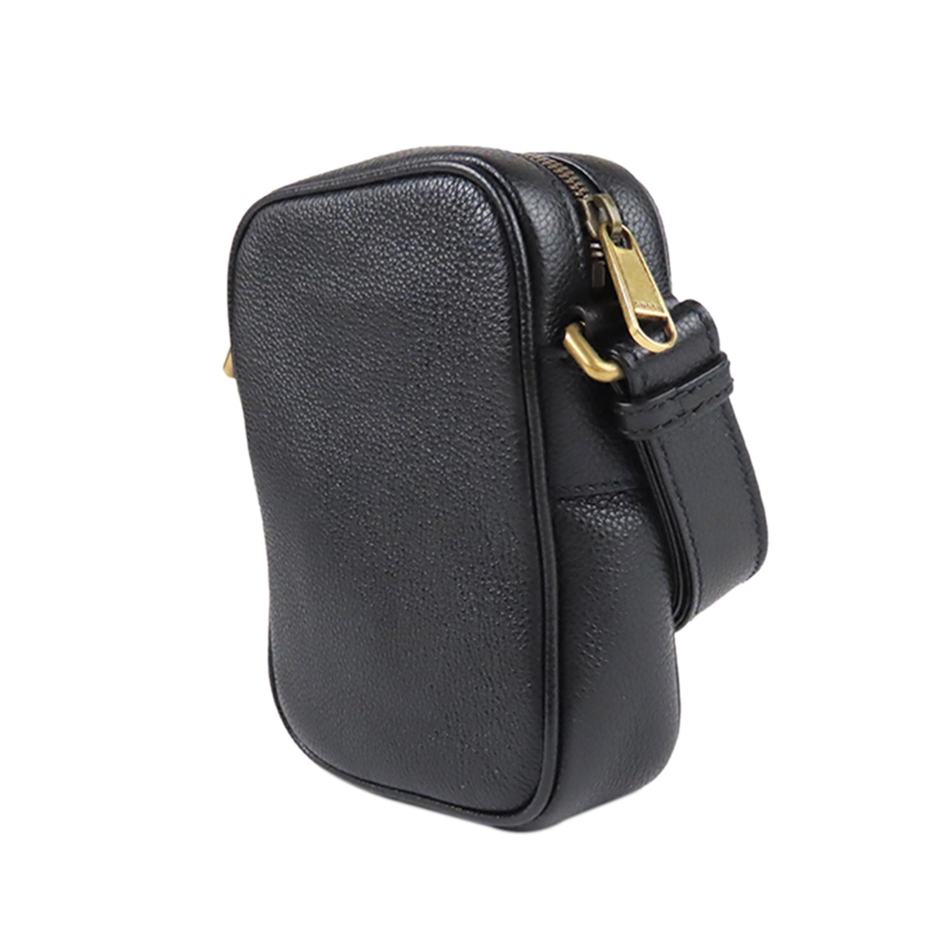 Gucci SHG Leather Calf Black Logo Crossbody Bag
