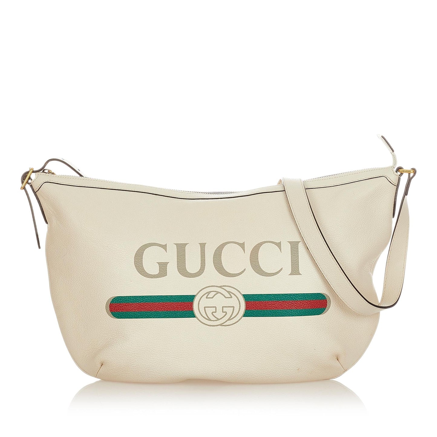 Gucci SHG Leather Calf White Logo Shoulder Bag