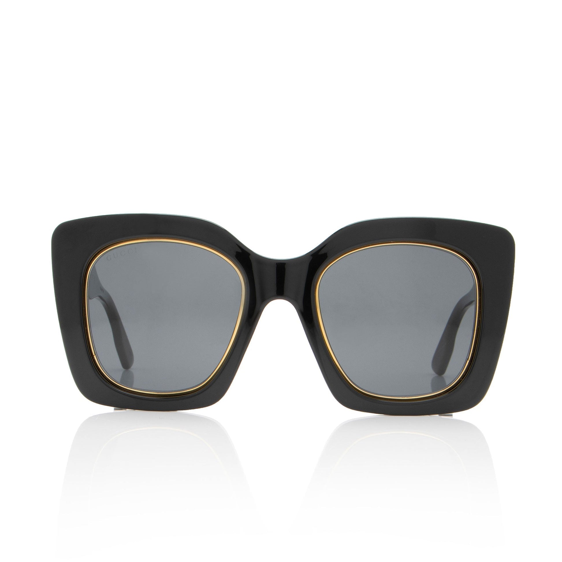 Gucci Oversized Butterfly Sunglasses Black Logo Accessory