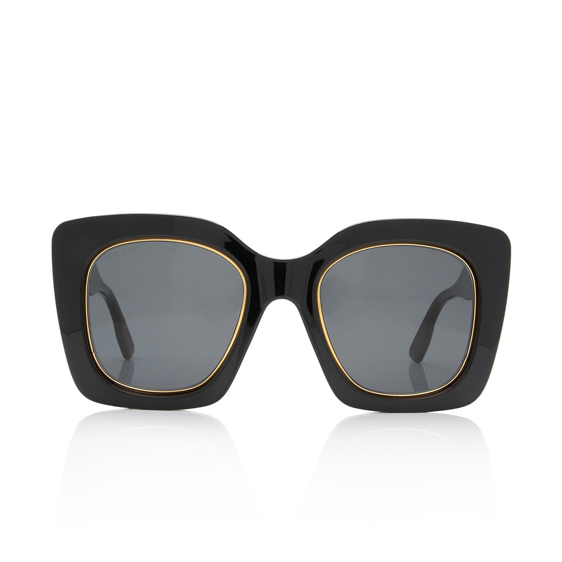 Gucci Oversized Butterfly Sunglasses SHF-MuUS94 Black Logo Accessory